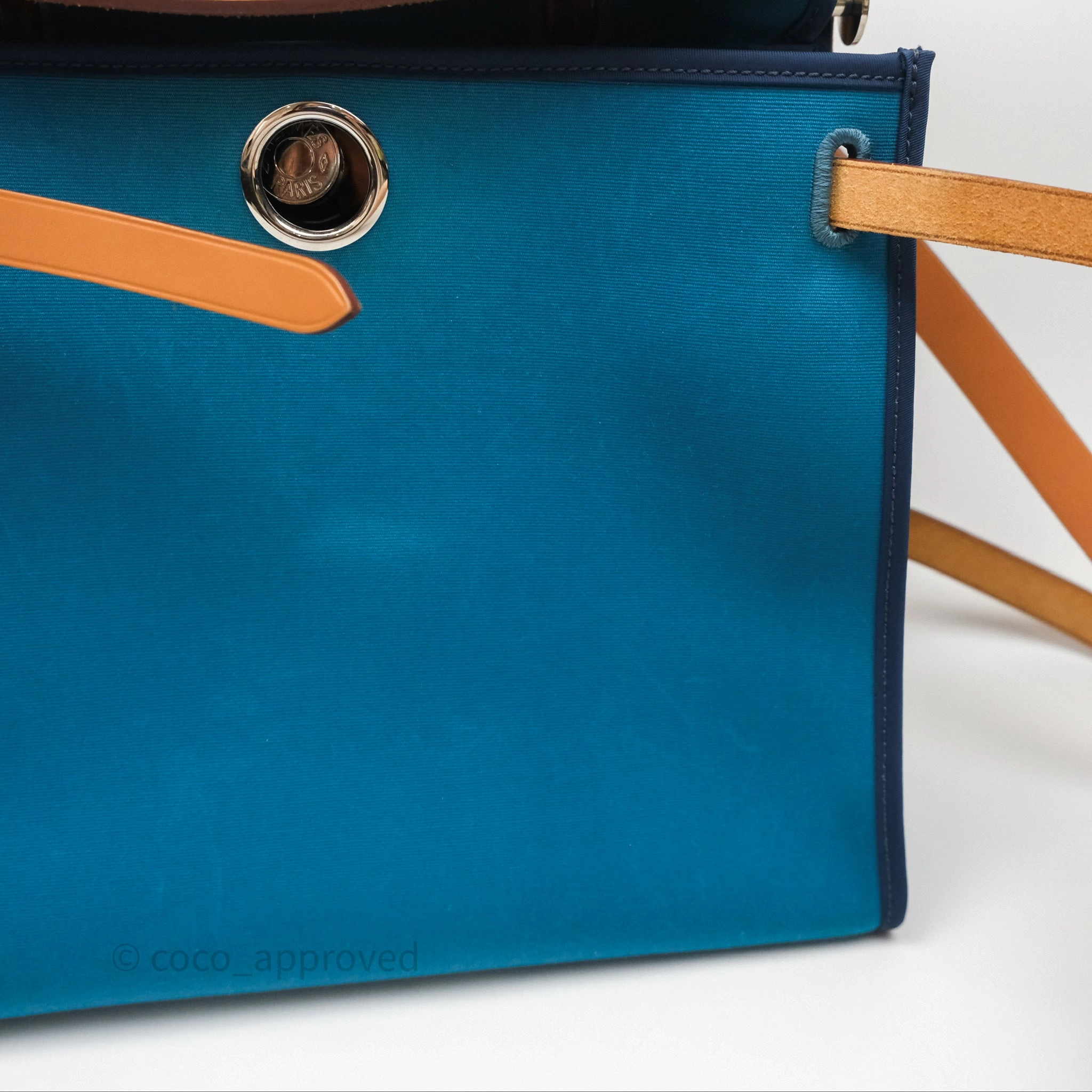 Herms Herbag Zip 31 Vache Hunter Bleu Izmir 7W/ Bleu de Malte 7L Palladium Hardware