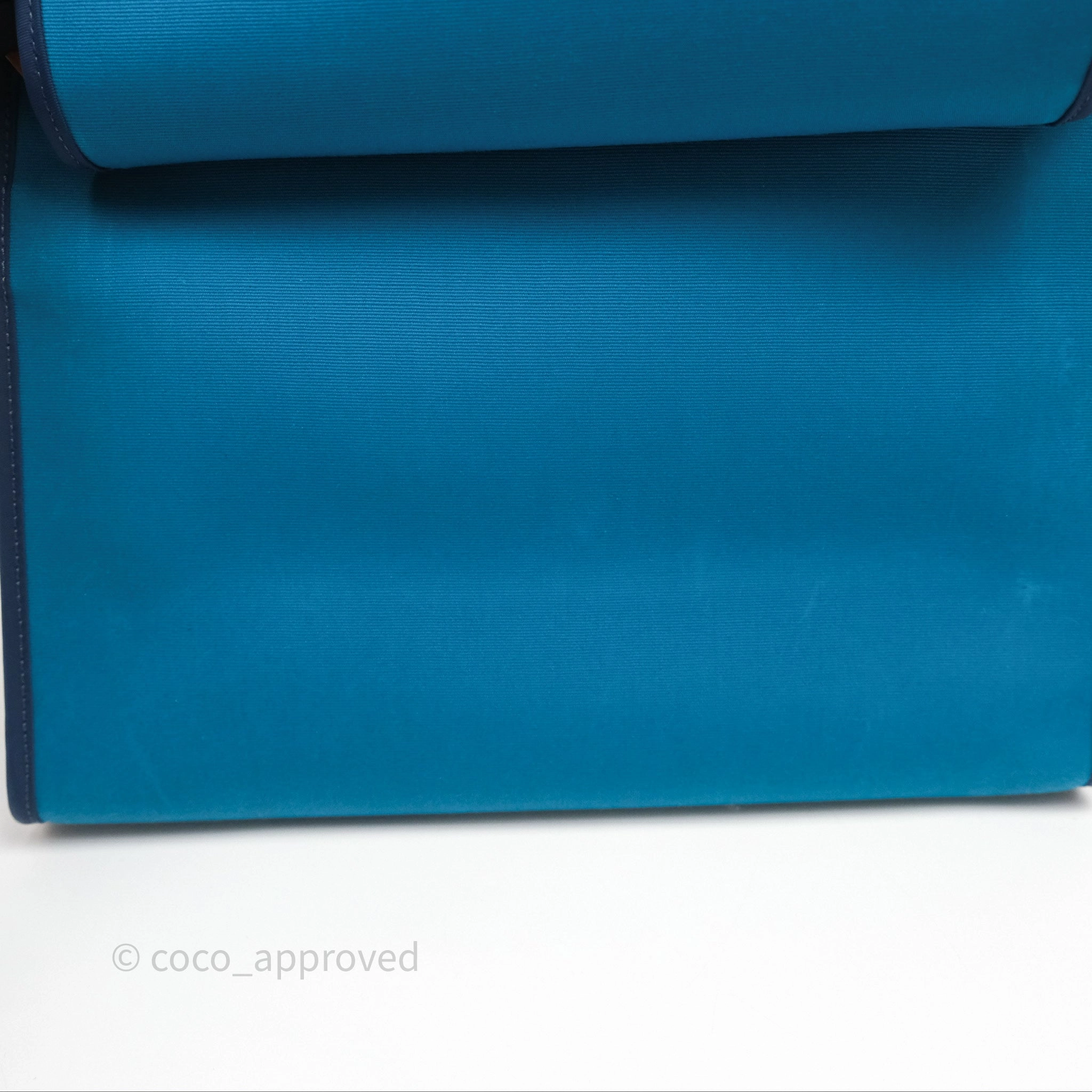 Herms Herbag Zip 31 Vache Hunter Bleu Izmir 7W/ Bleu de Malte 7L Palladium Hardware