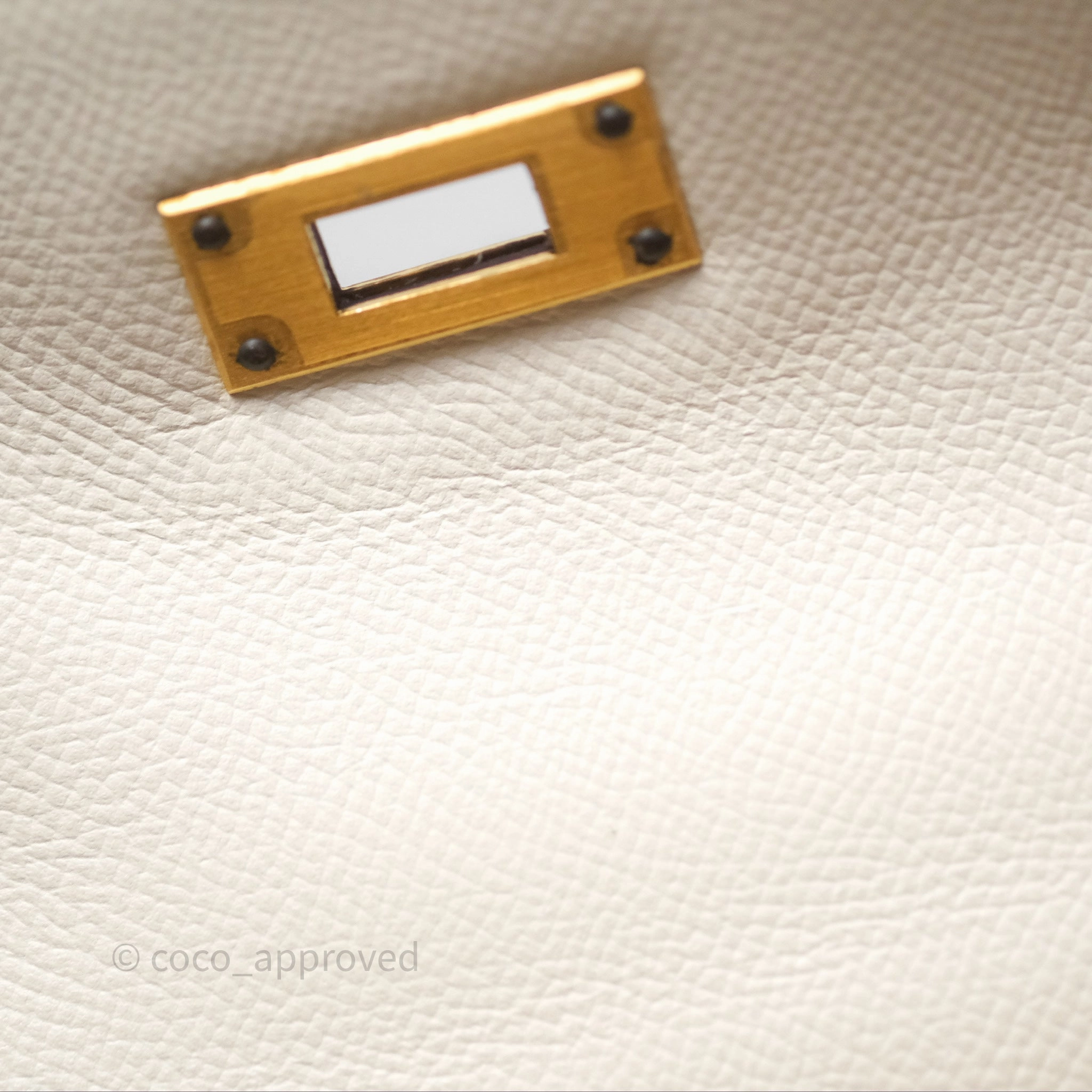 Herms HSS Sellier Kelly 28 Craie 10 / Amber 9D Epsom Brushed Gold Hardware
