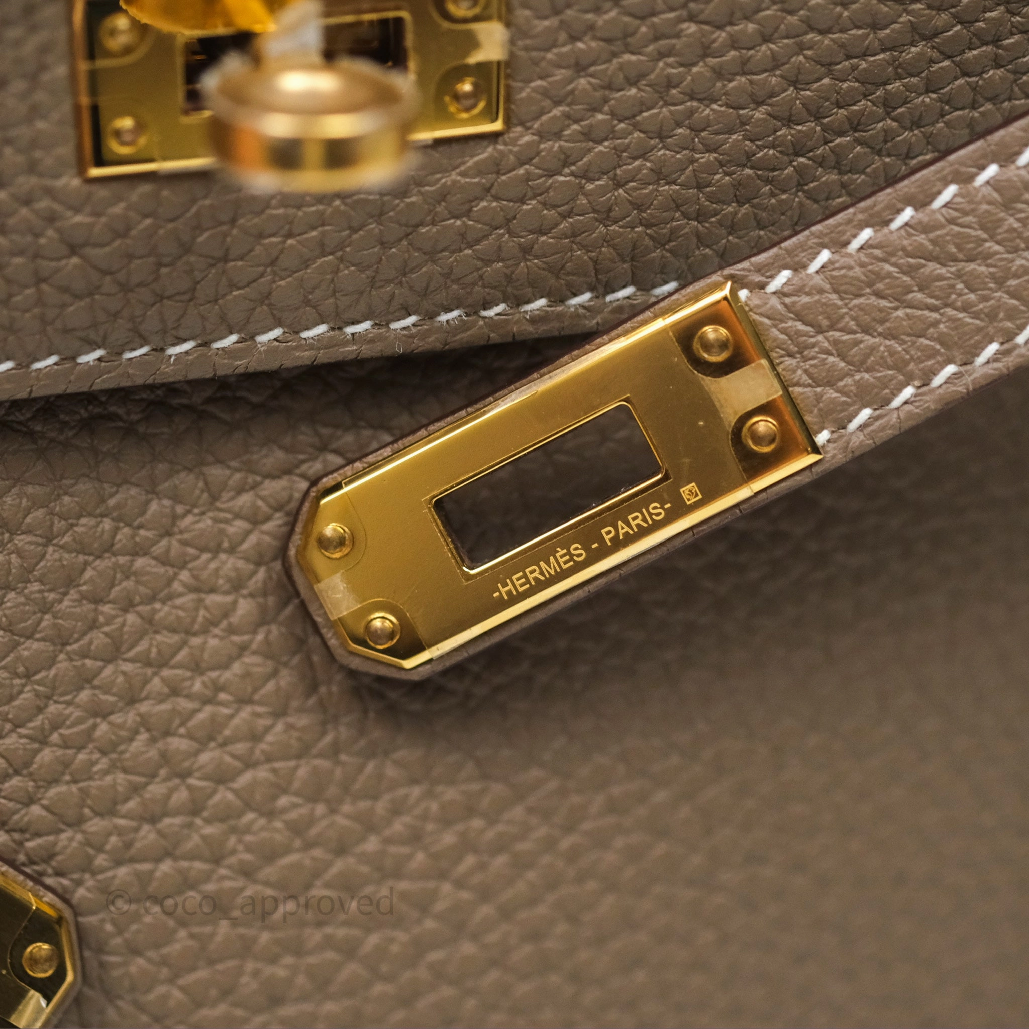 Herms Kelly 25 Etoupe 18 Retourne Togo Gold Hardware