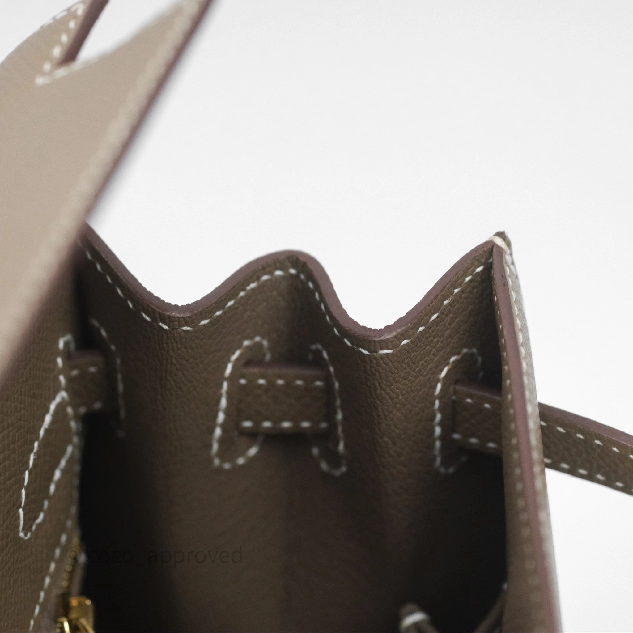 Herms Kelly 25 Sellier Etoupe Epsom Gold Hardware