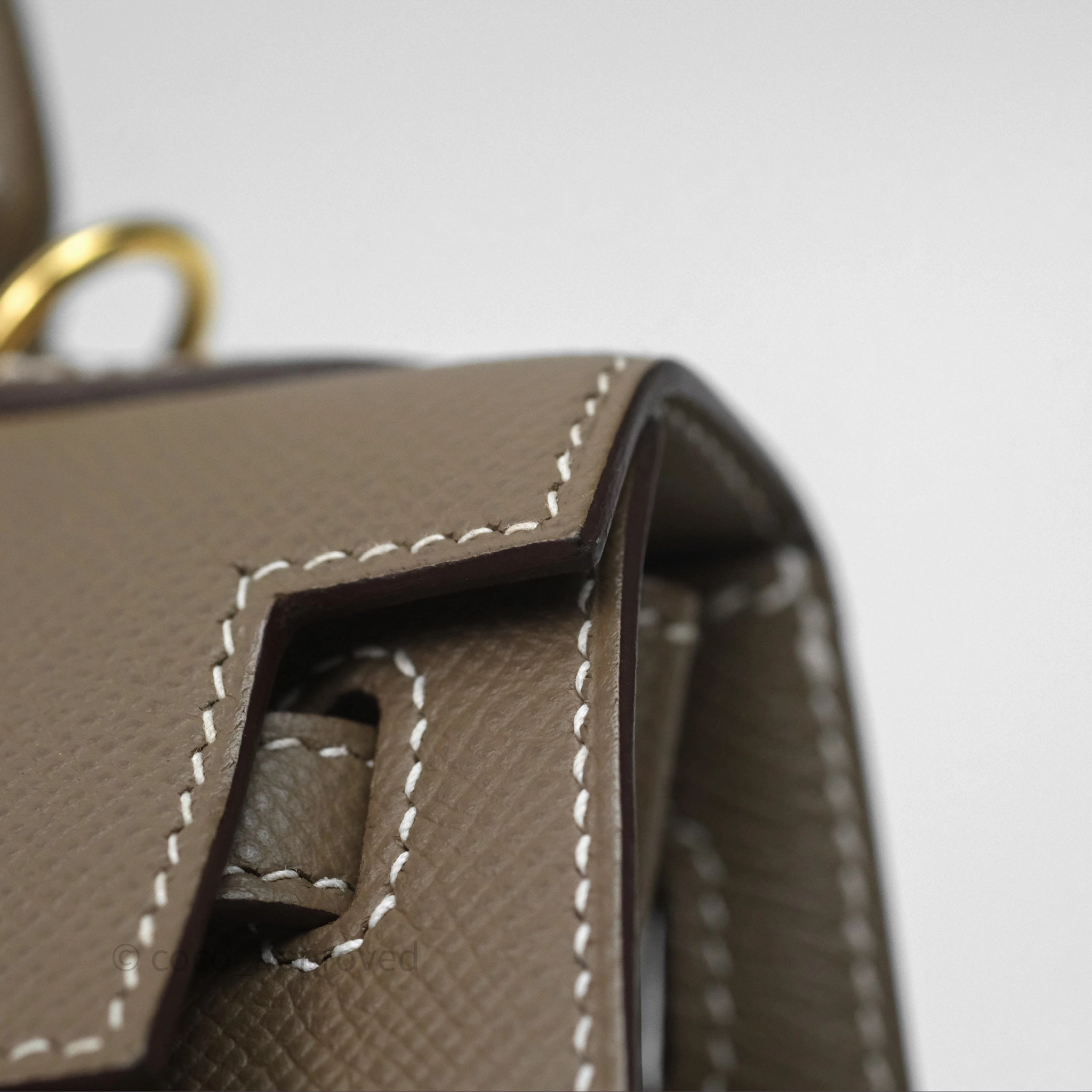 Herms Kelly 25 Sellier Etoupe Epsom Gold Hardware
