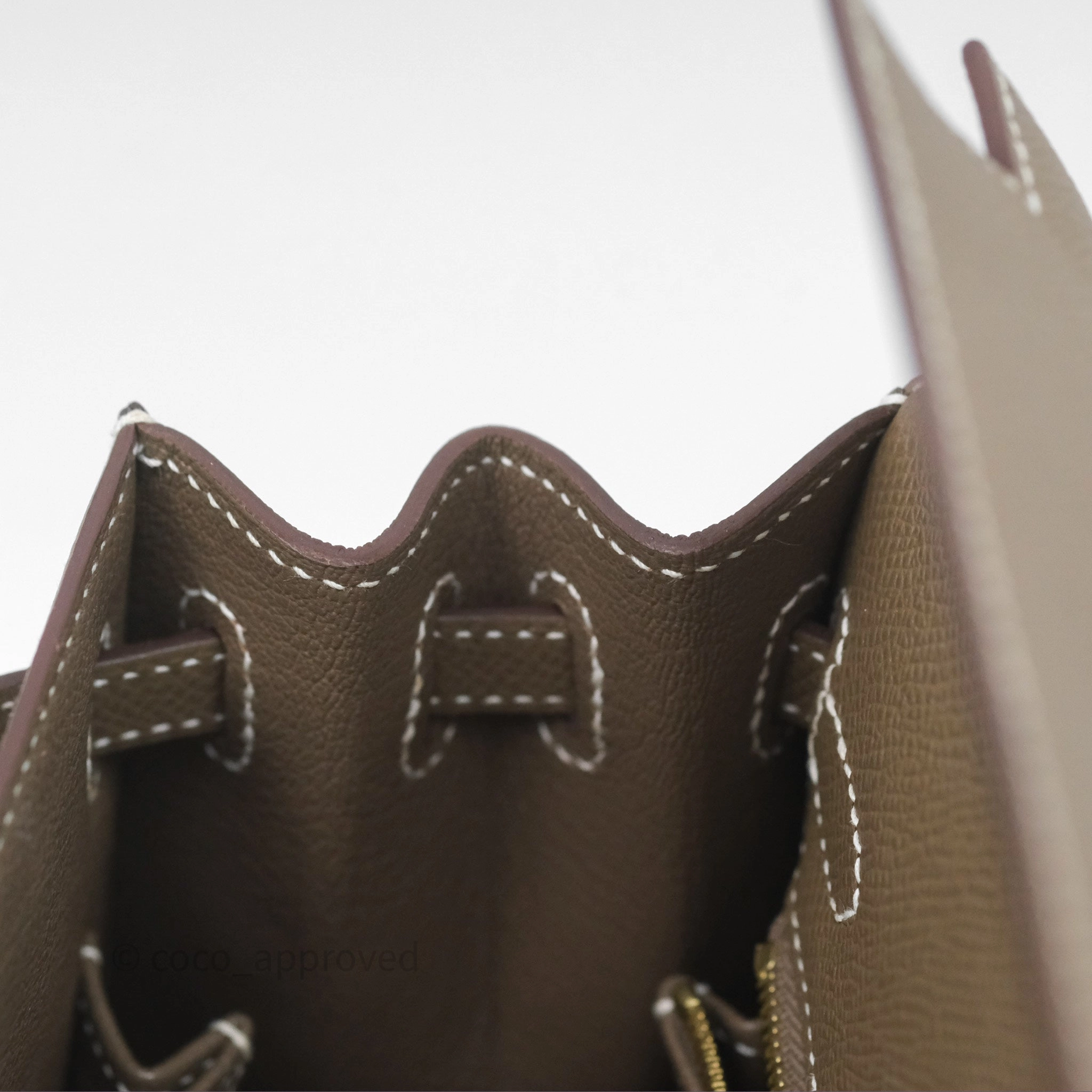 Herms Kelly 25 Sellier Etoupe Epsom Gold Hardware