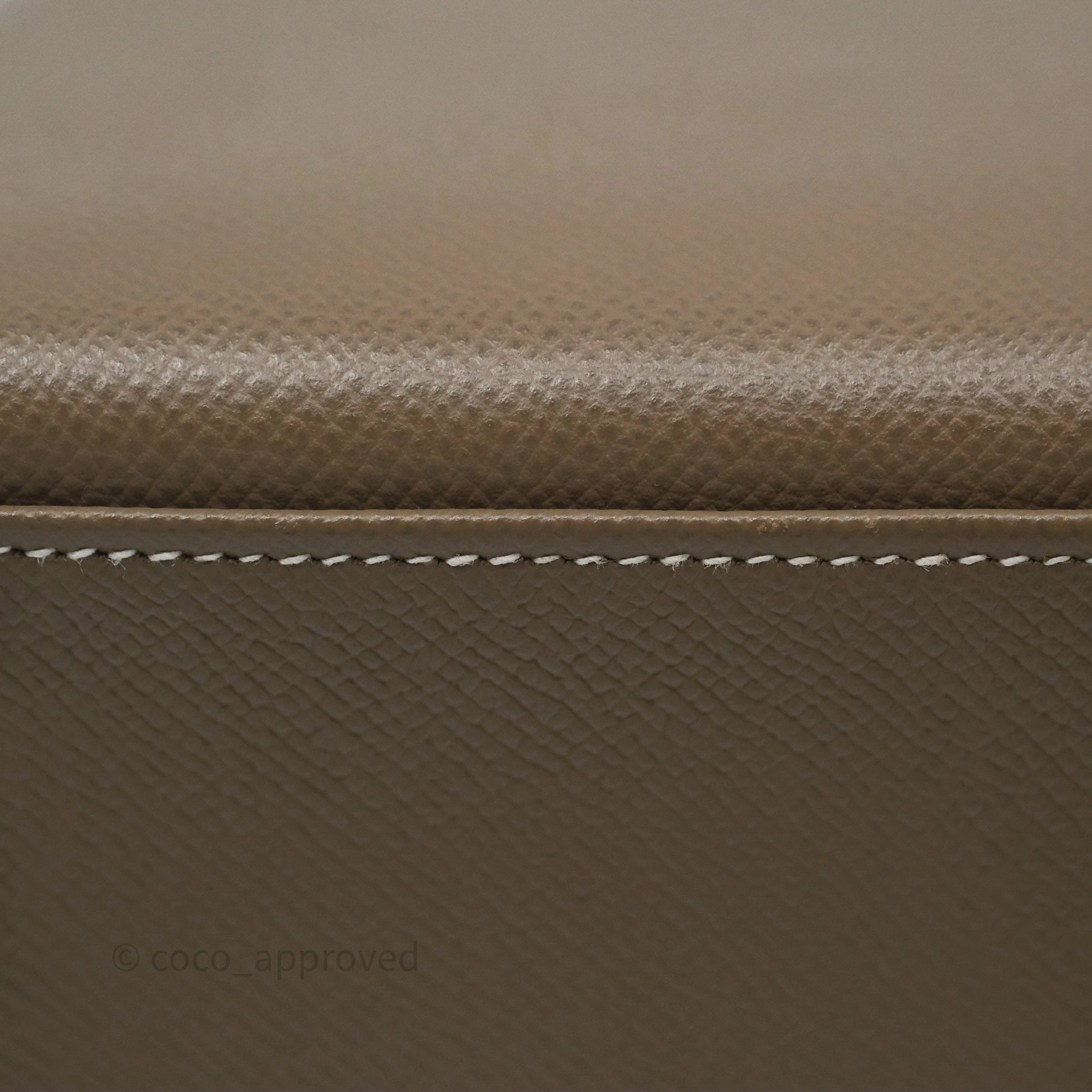 Herms Kelly 25 Sellier Etoupe Epsom Gold Hardware