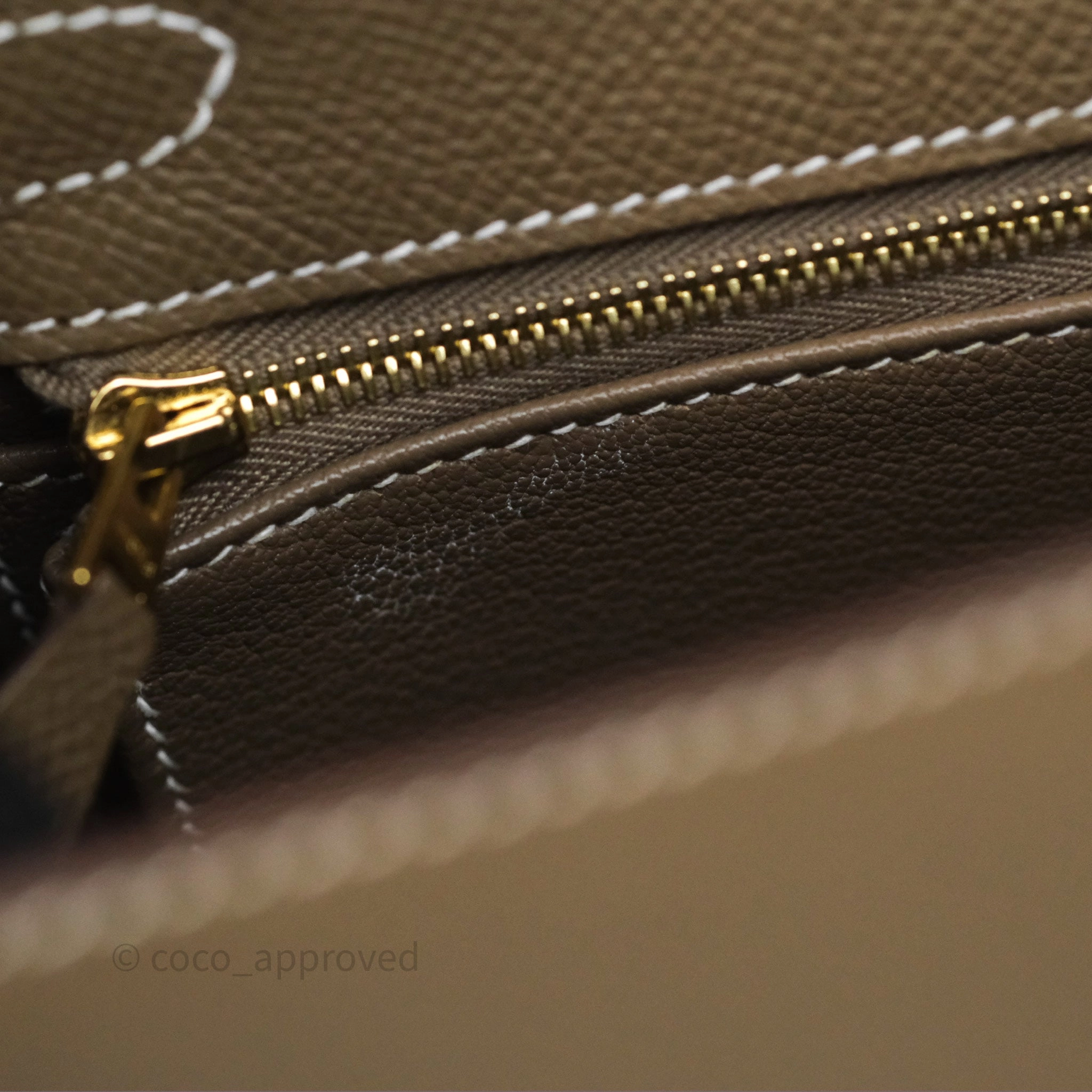 Herms Kelly 25 Sellier Etoupe Epsom Gold Hardware