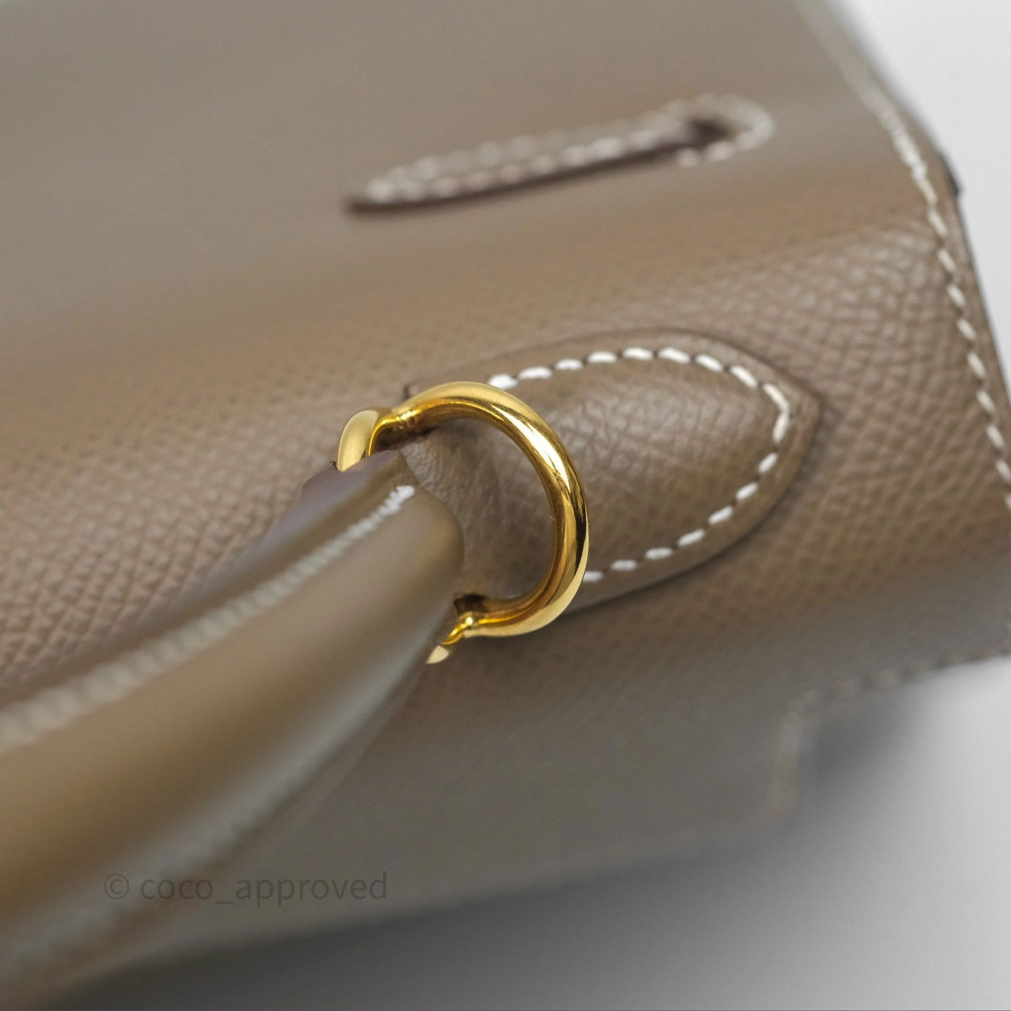 Herms Kelly 25 Sellier Etoupe Epsom Gold Hardware