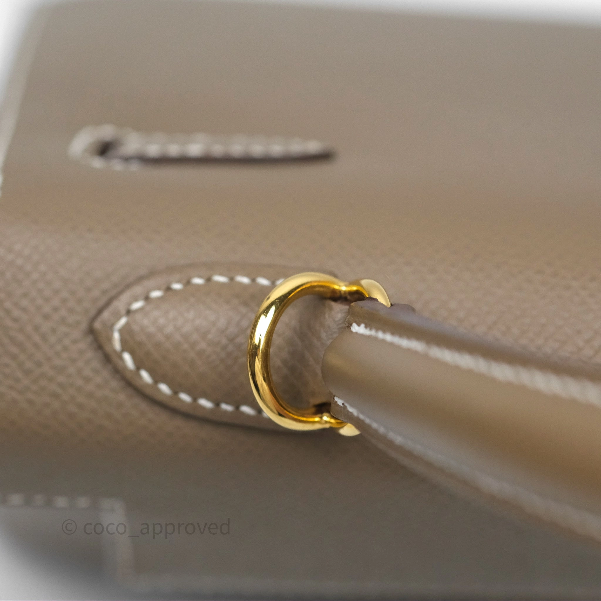 Herms Kelly 25 Sellier Etoupe Epsom Gold Hardware