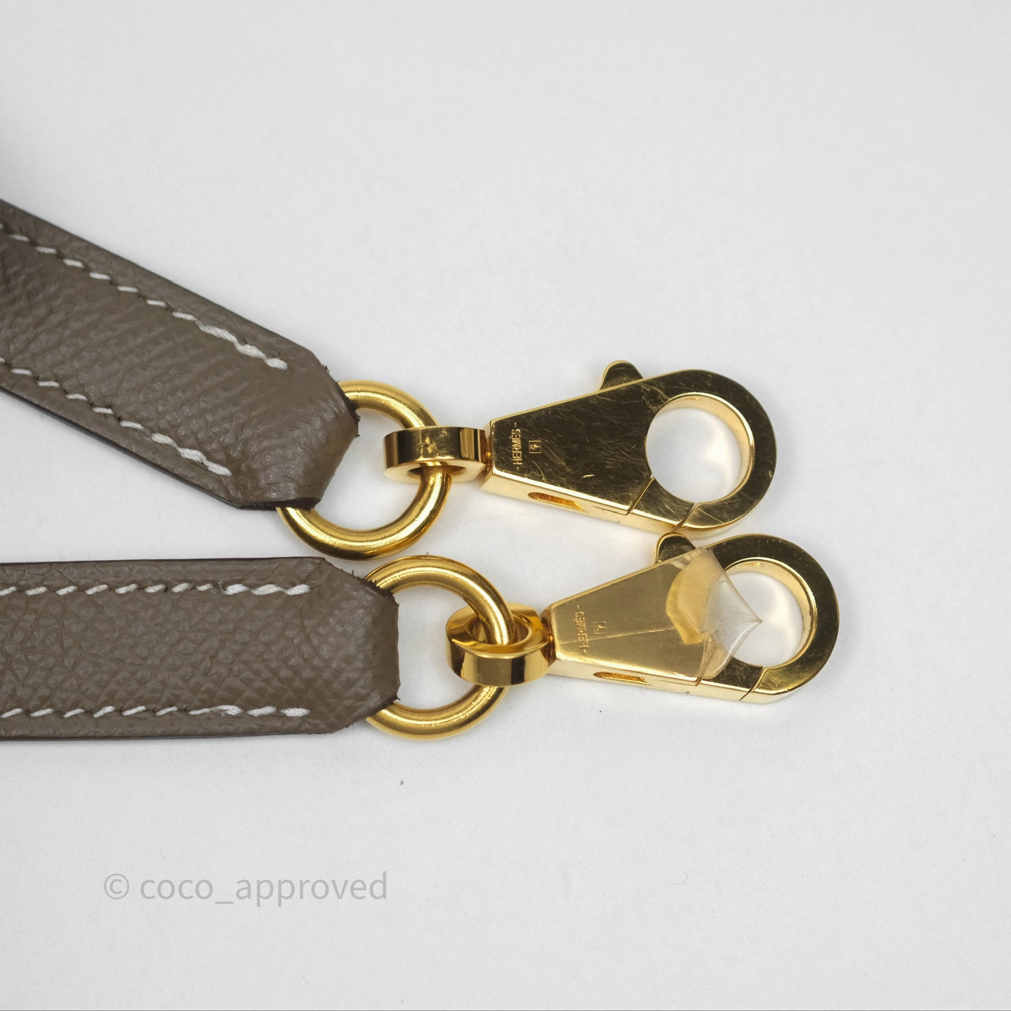 Herms Kelly 25 Sellier Etoupe Epsom Gold Hardware