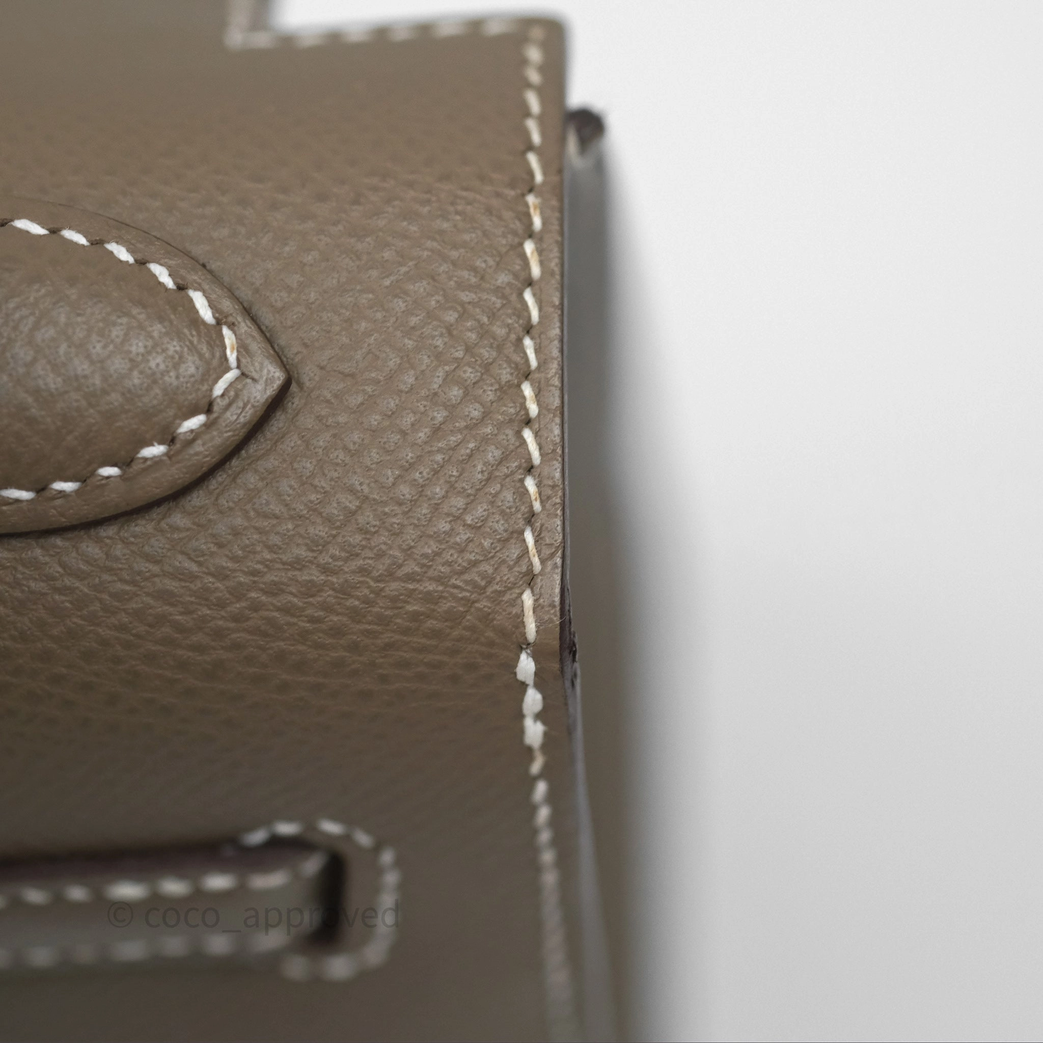 Herms Kelly 25 Sellier Etoupe Epsom Gold Hardware