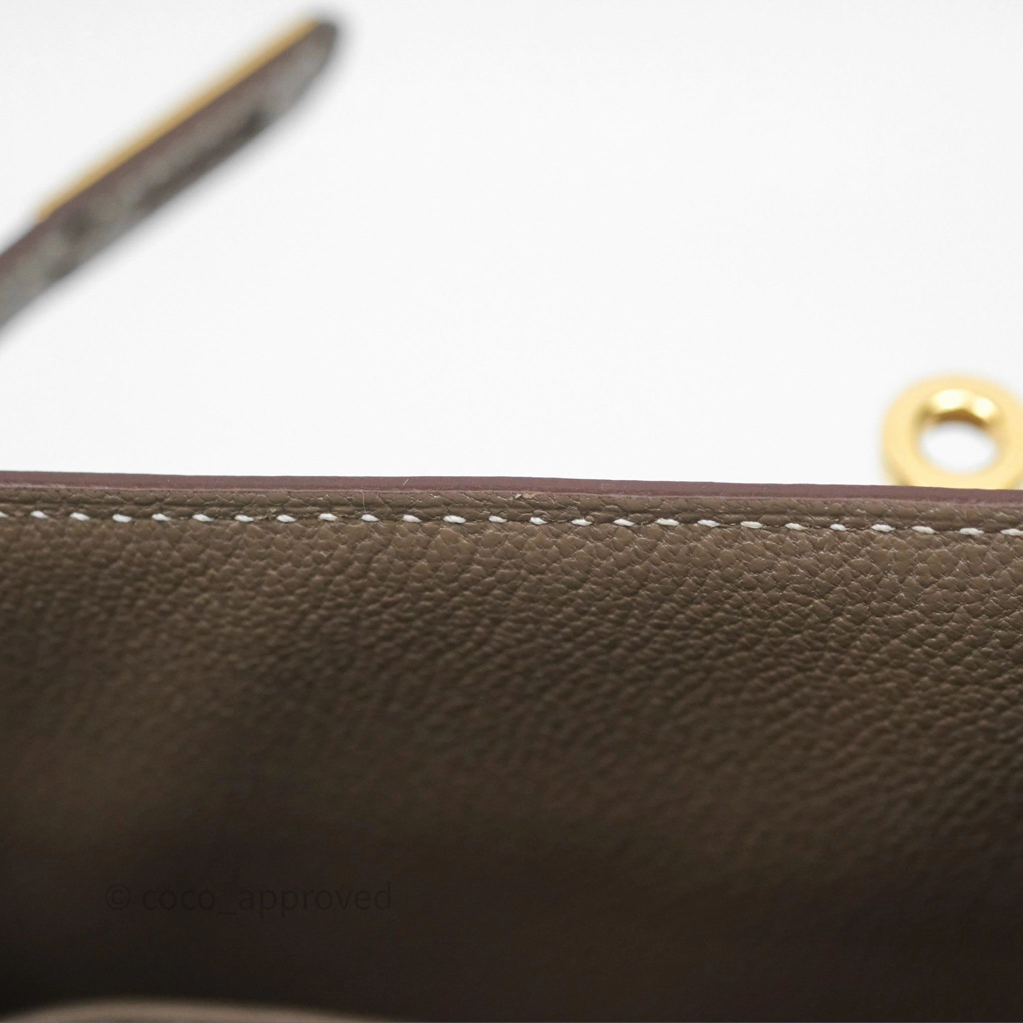 Herms Kelly 25 Sellier Etoupe Epsom Gold Hardware