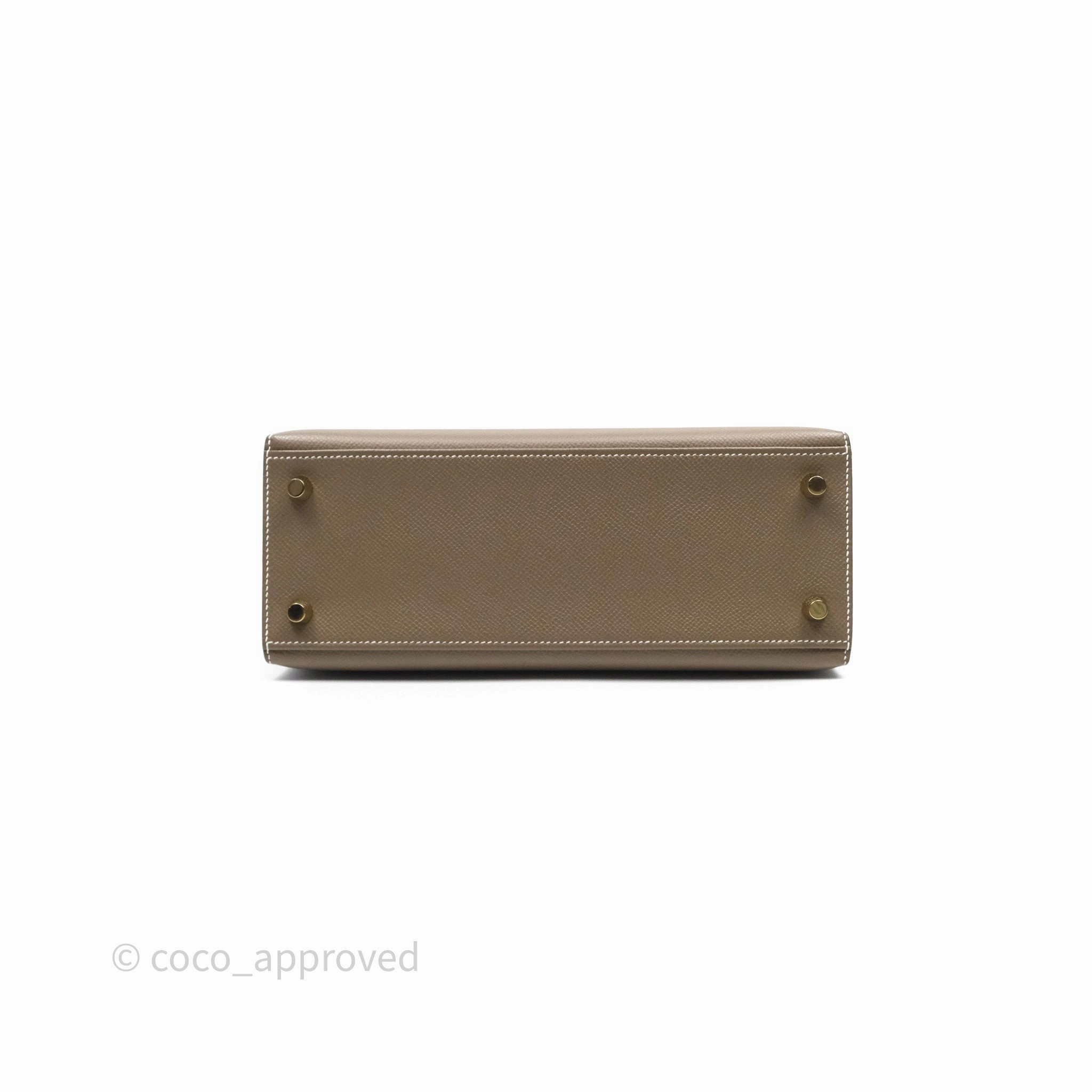 Herms Kelly 25 Sellier Etoupe Epsom Gold Hardware