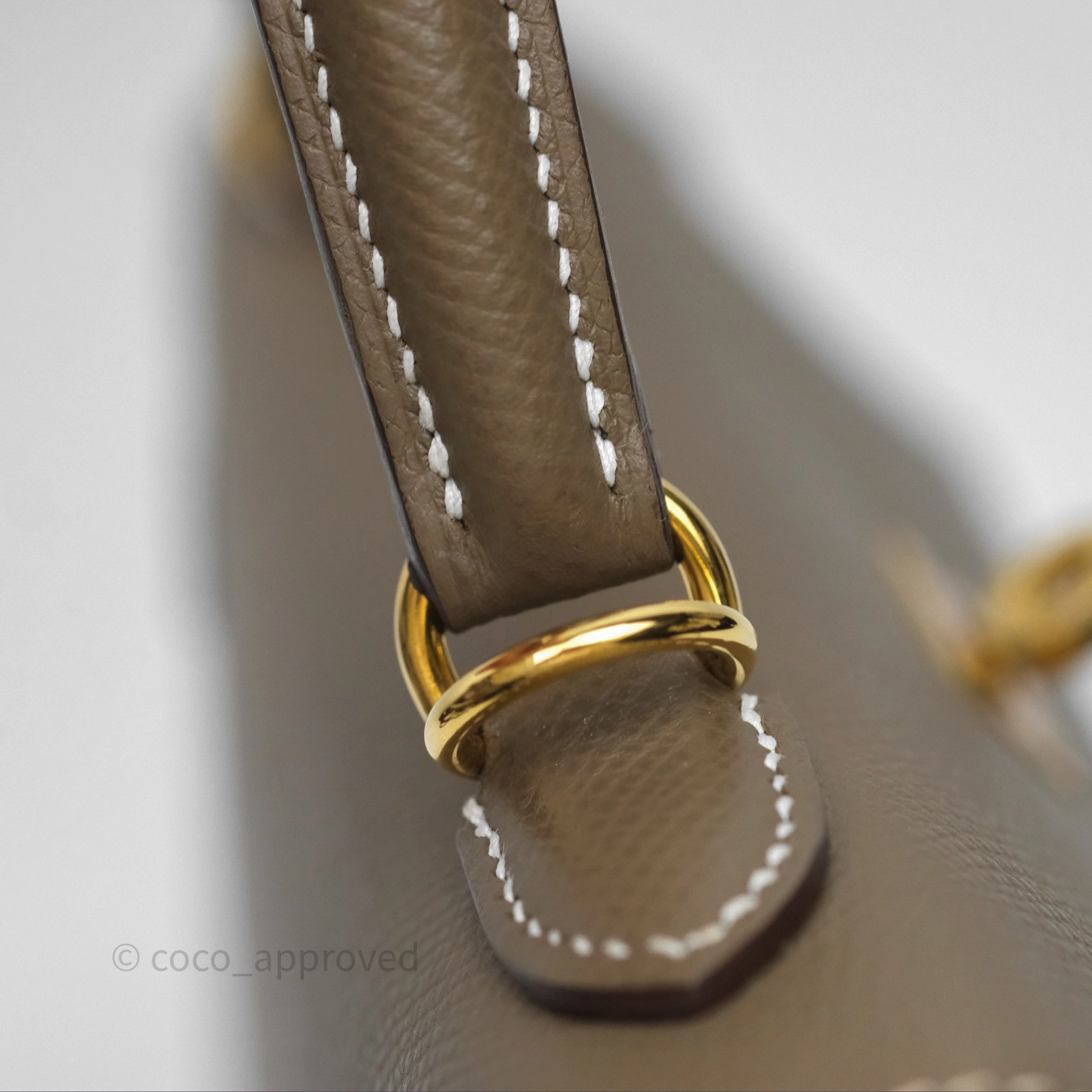 Herms Kelly 25 Sellier Etoupe Epsom Gold Hardware