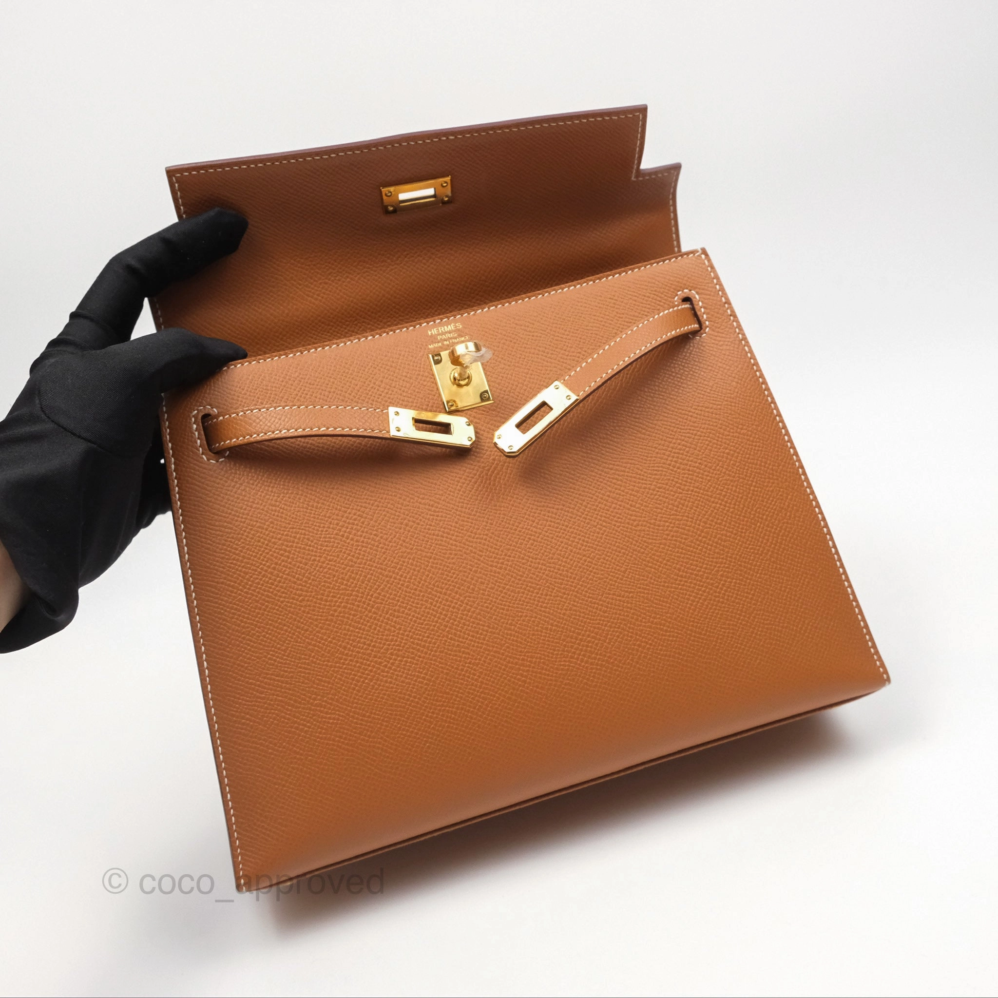 Herms Kelly 25 Sellier Gold 37 Epsom Gold Hardware