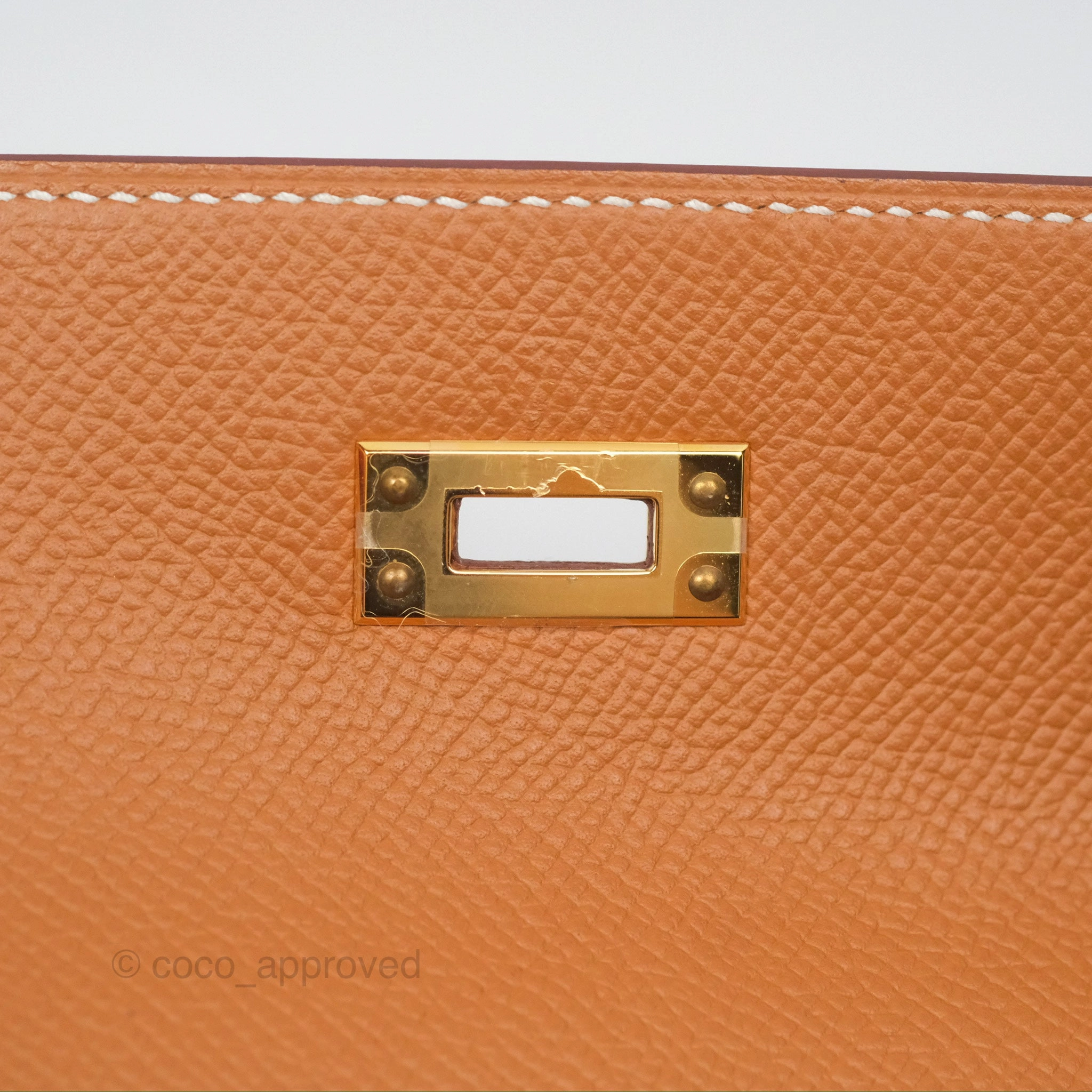 Herms Kelly 25 Sellier Gold Epsom Gold Hardware