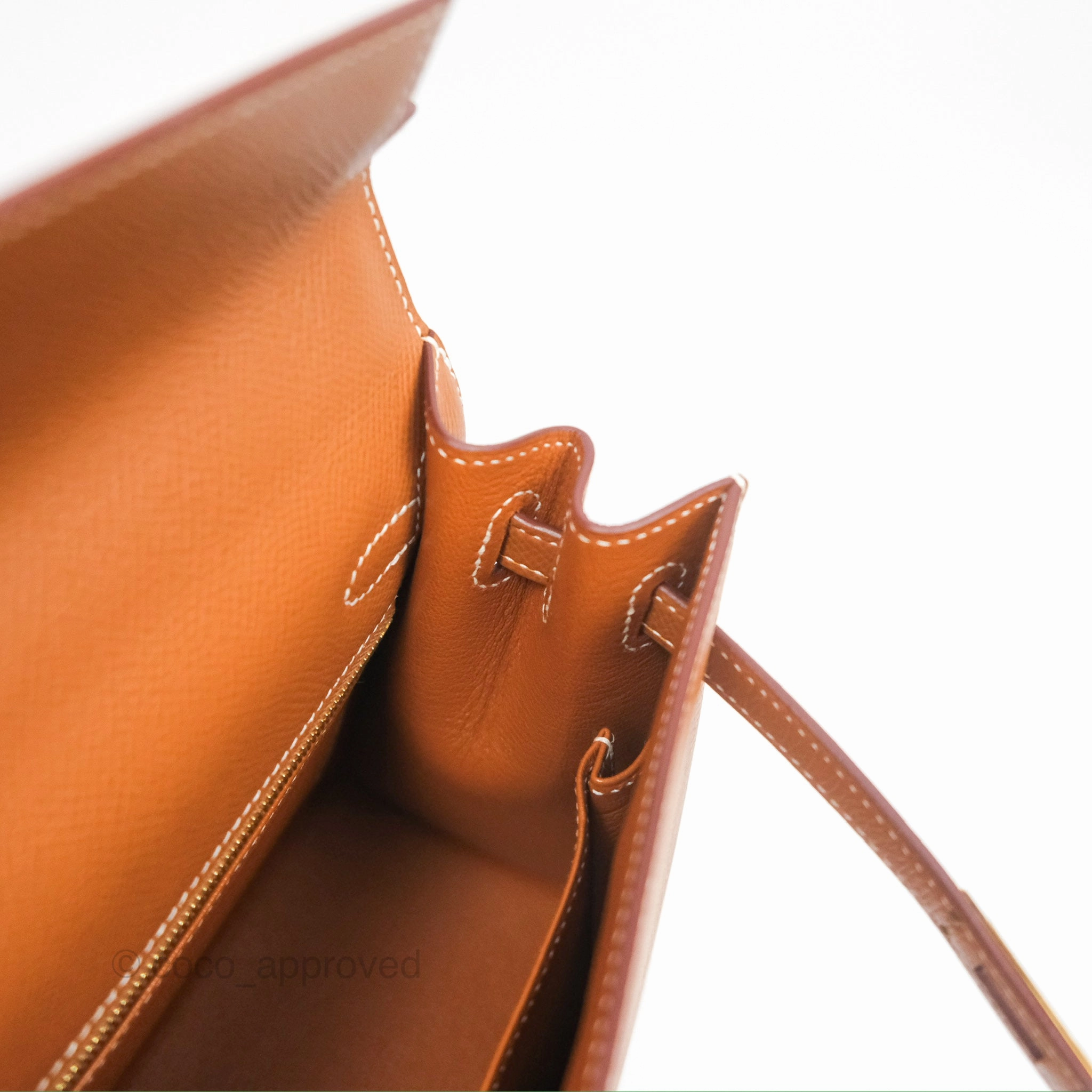 Herms Kelly 25 Sellier Gold Epsom Gold Hardware