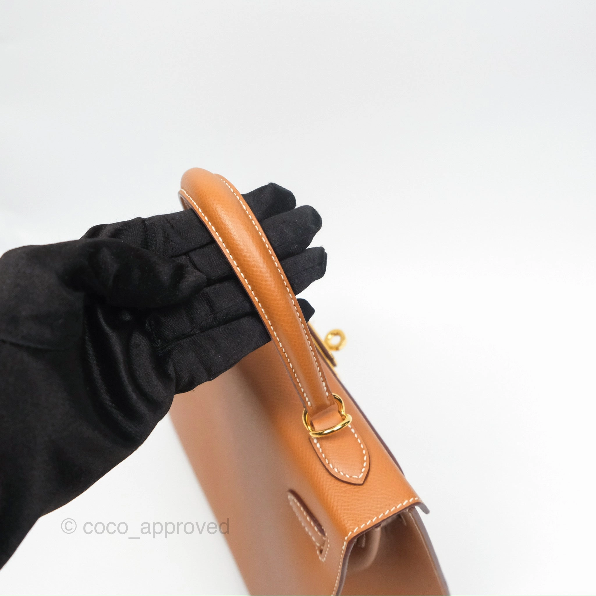 Herms Kelly 25 Sellier Gold Epsom Gold Hardware