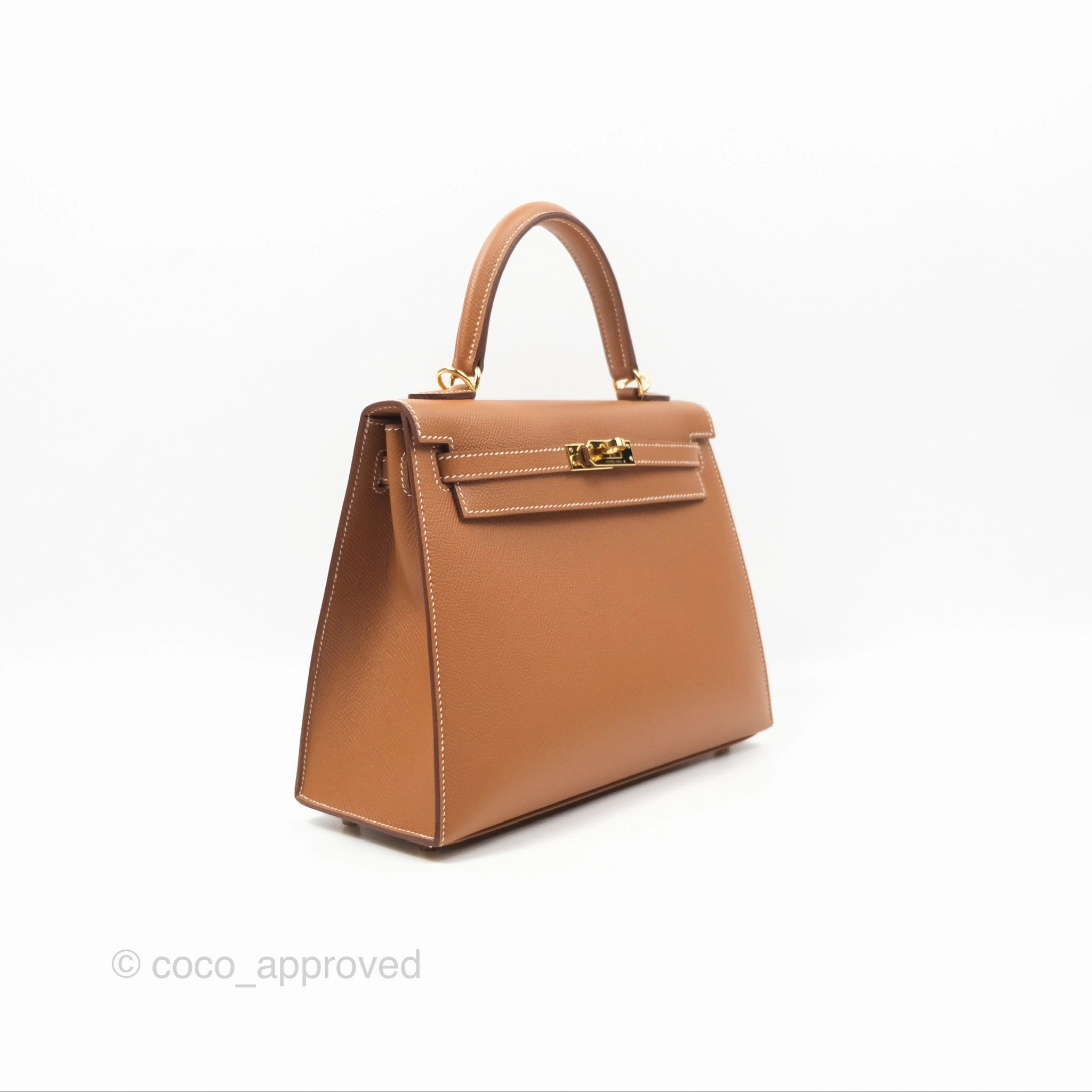 Herms Kelly 25 Sellier Gold Epsom Gold Hardware