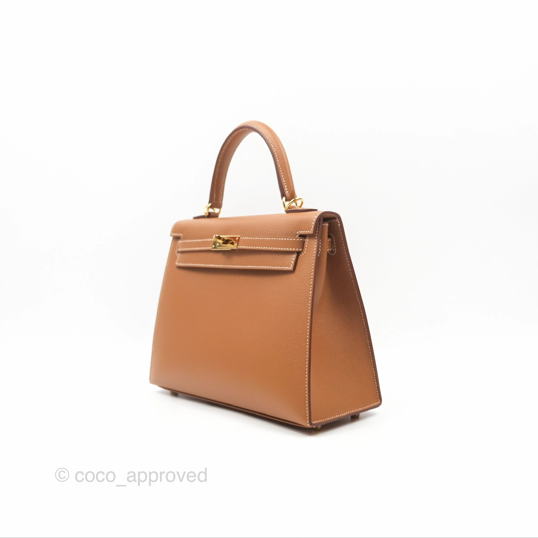 Herms Kelly 25 Sellier Gold Epsom Gold Hardware