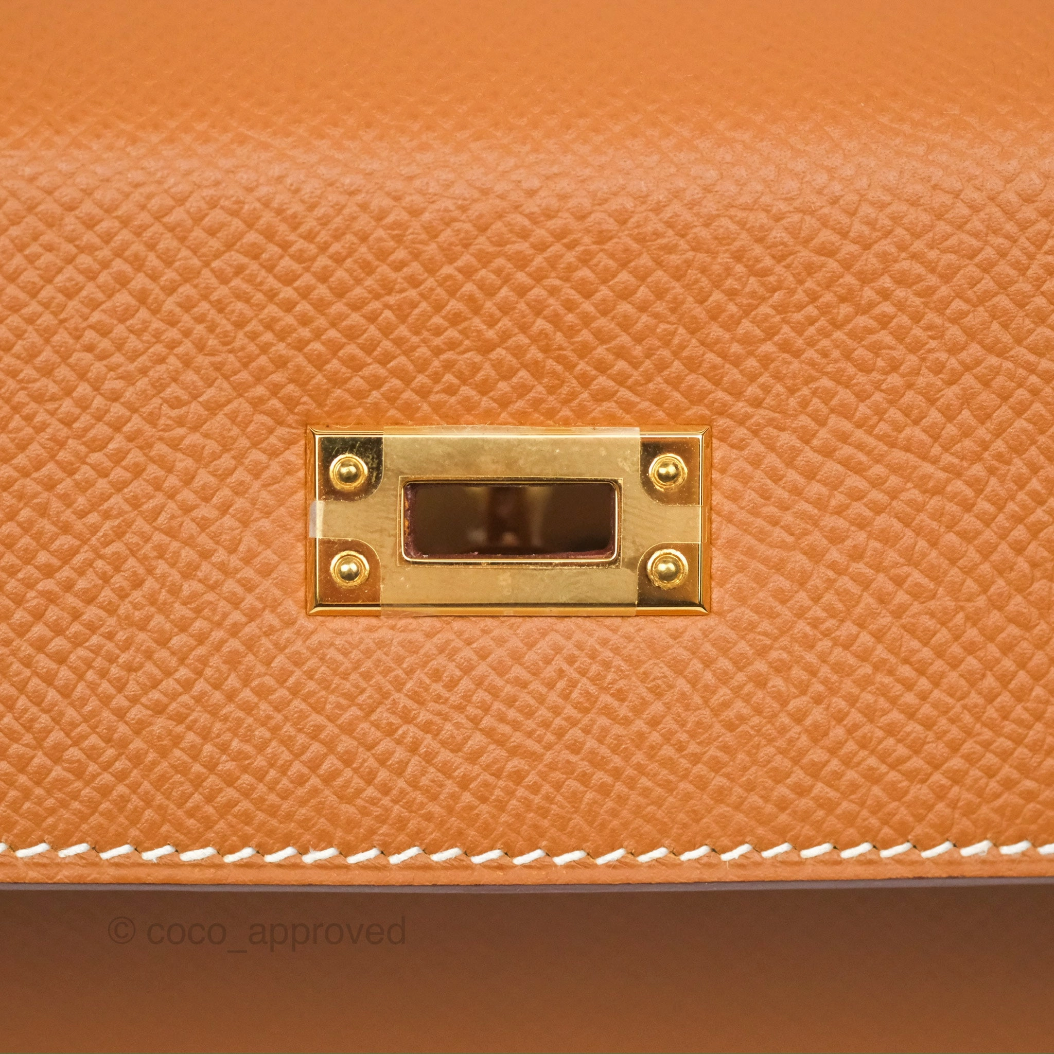 Herms Kelly 25 Sellier Gold Epsom Gold Hardware