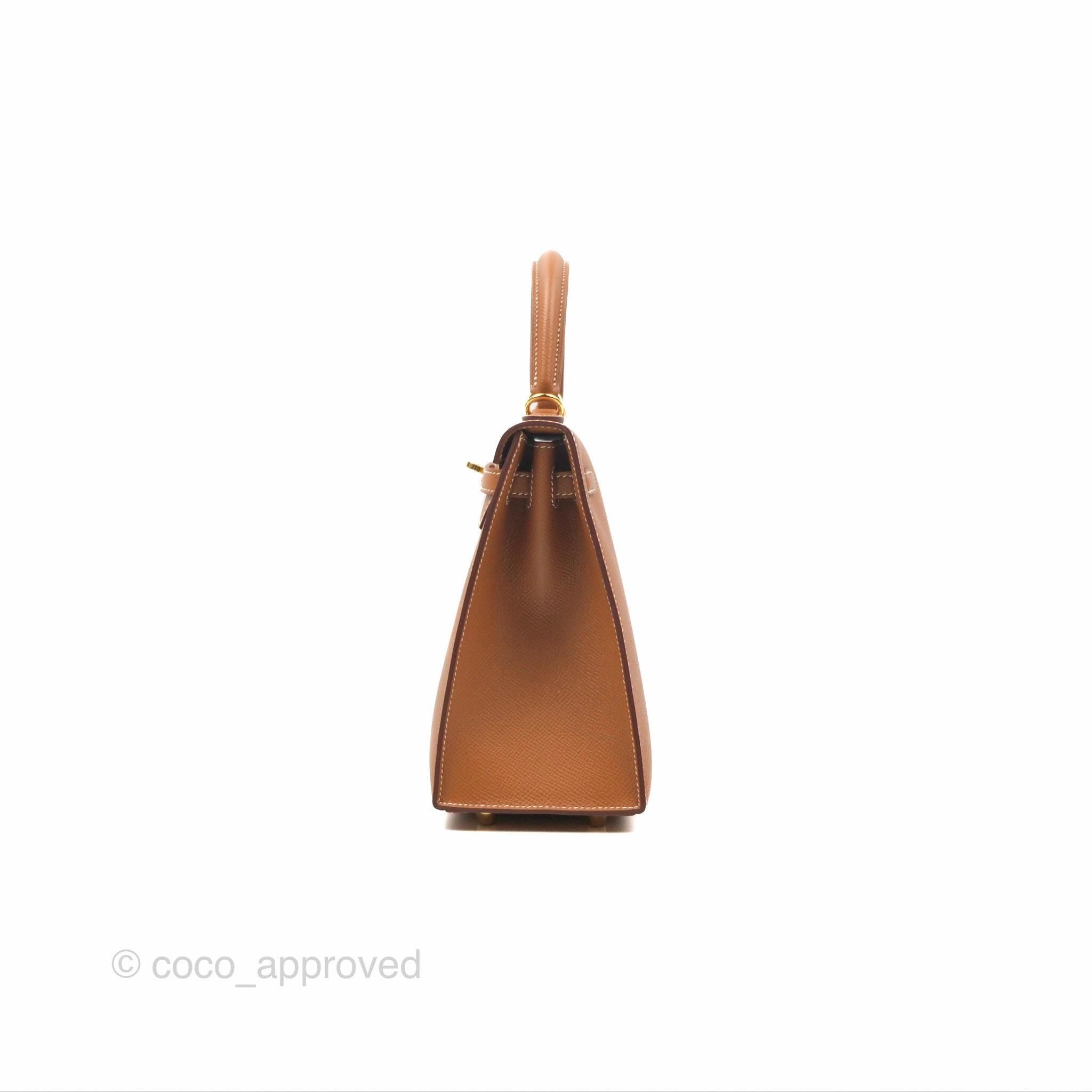 Herms Kelly 25 Sellier Gold Epsom Gold Hardware