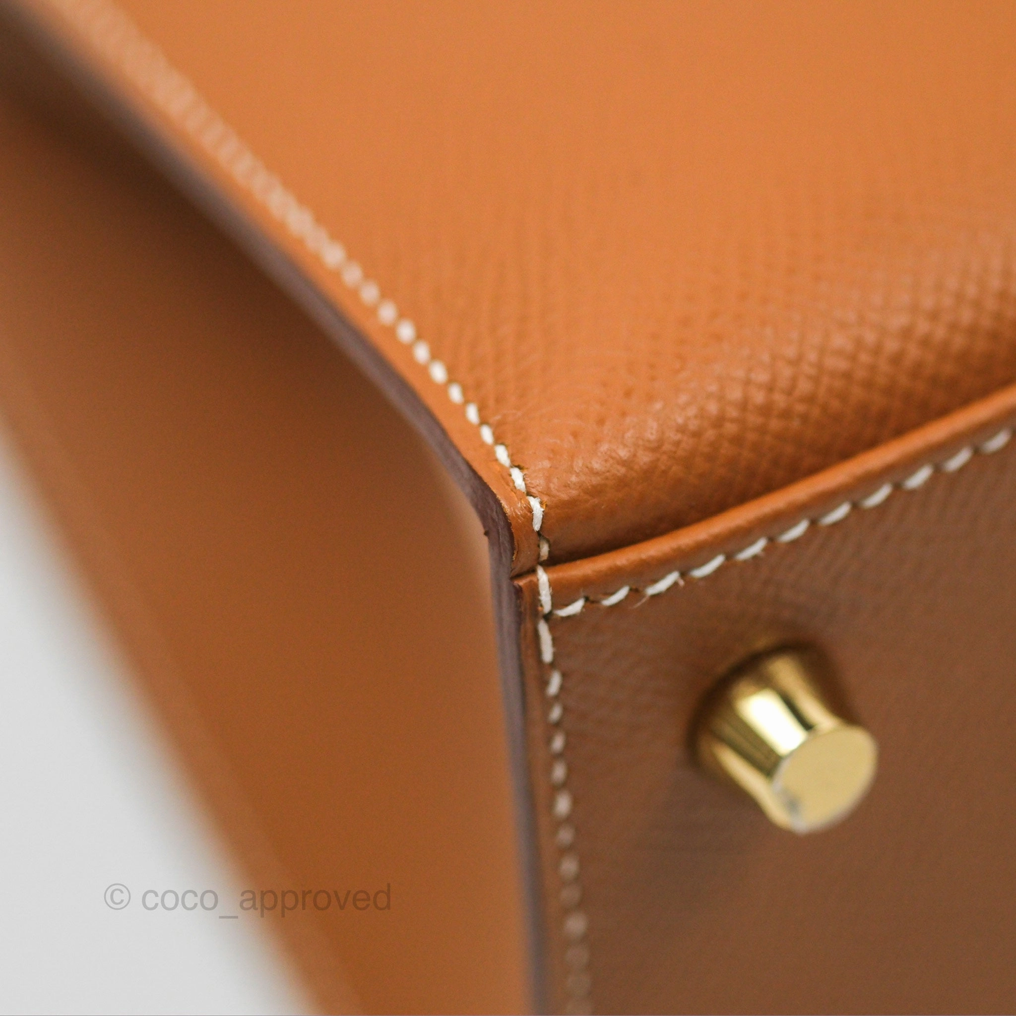 Herms Kelly 25 Sellier Gold Epsom Gold Hardware