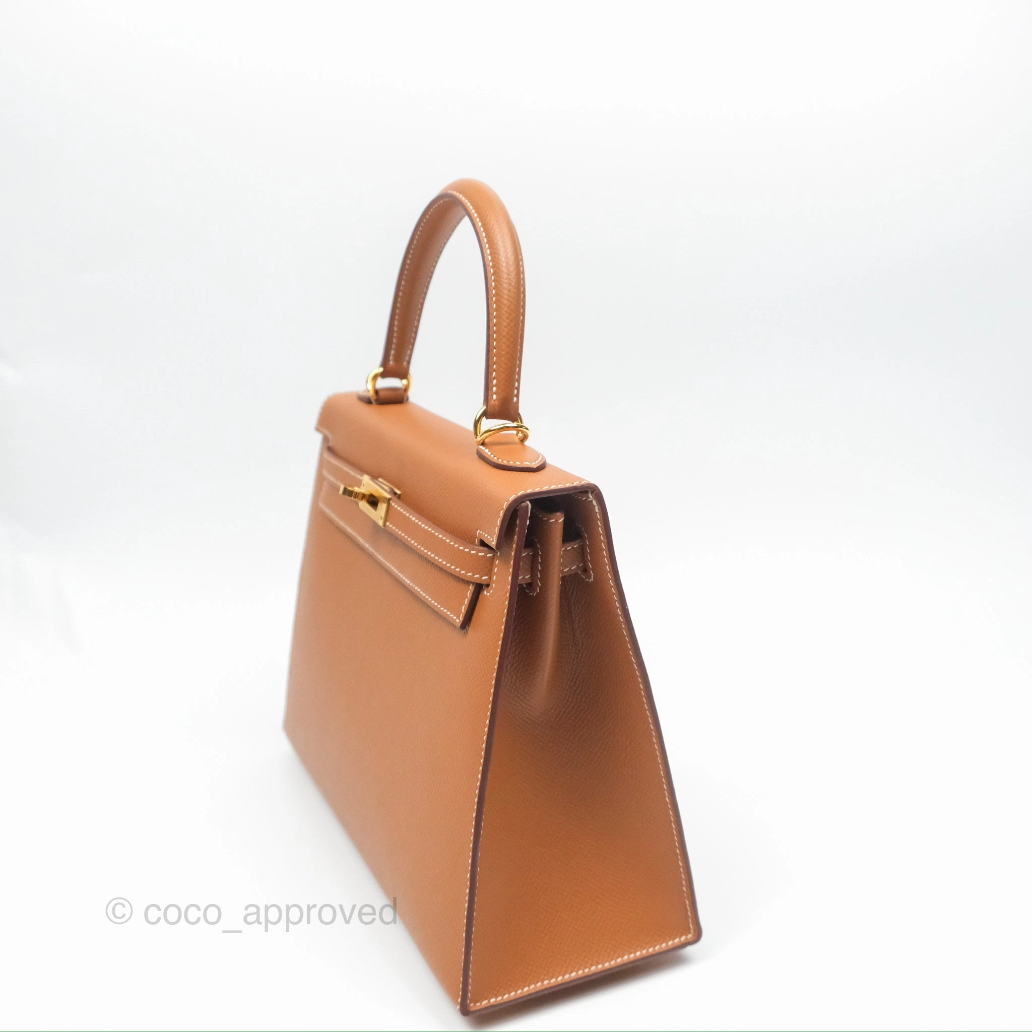 Herms Kelly 25 Sellier Gold Epsom Gold Hardware