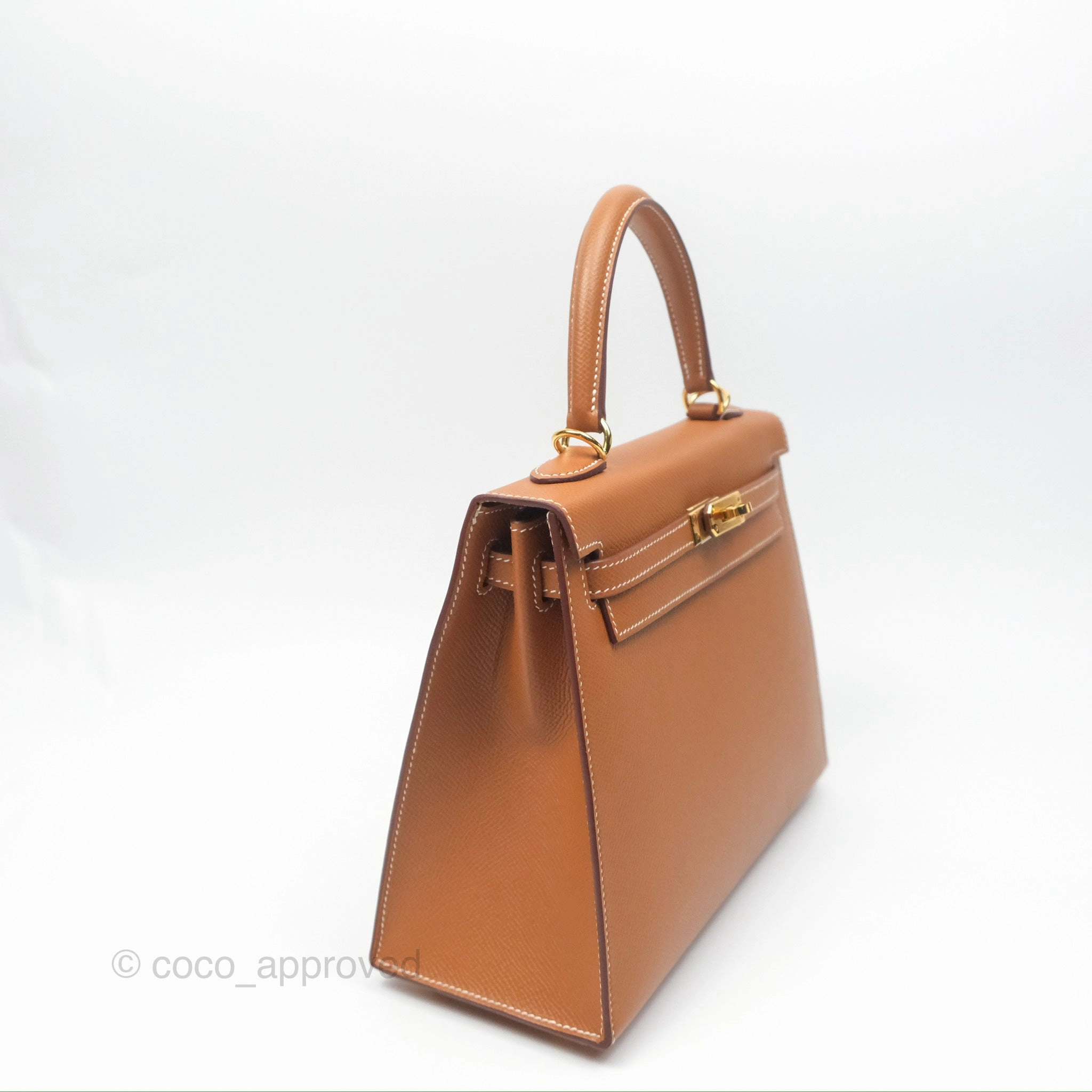 Herms Kelly 25 Sellier Gold Epsom Gold Hardware