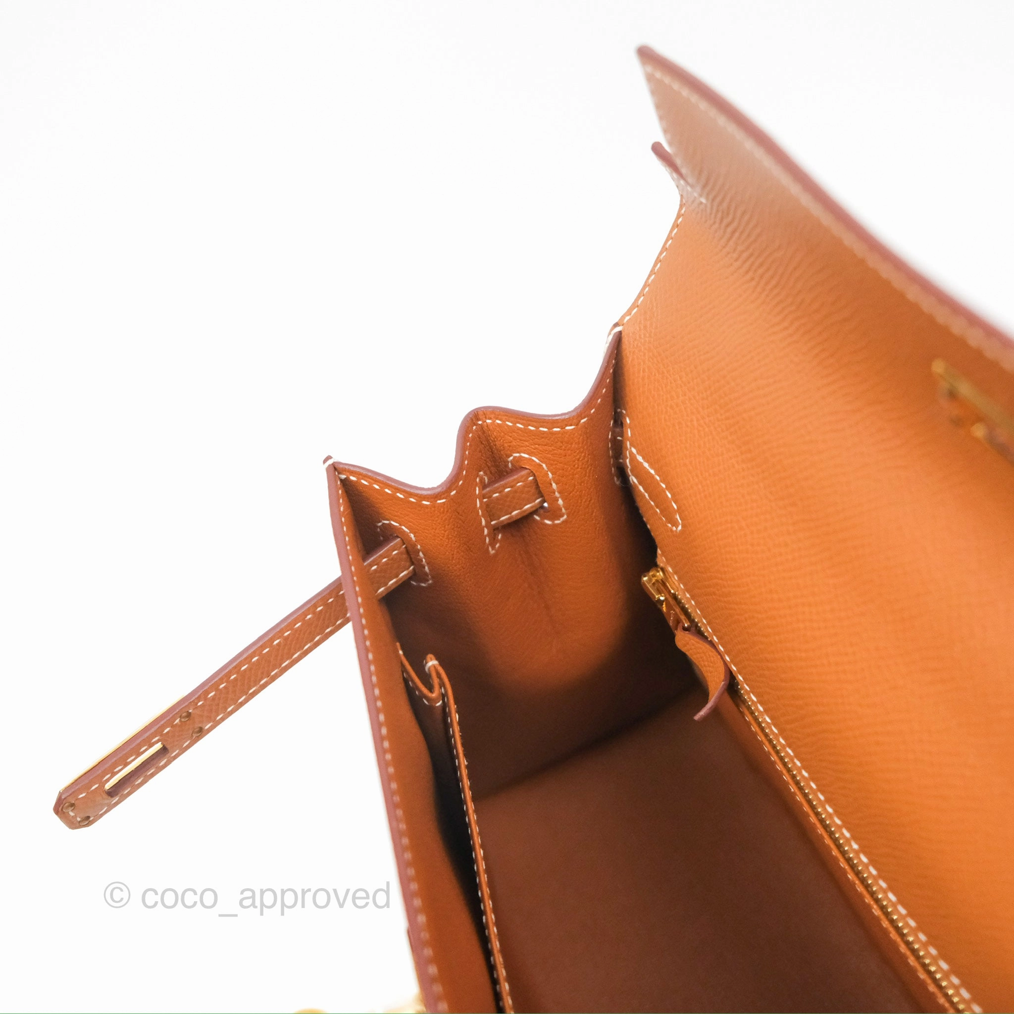 Herms Kelly 25 Sellier Gold Epsom Gold Hardware