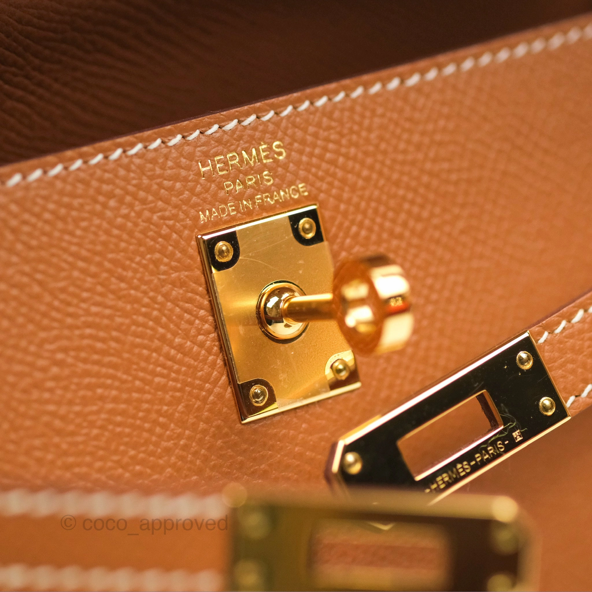 Herms Kelly 25 Sellier Gold Epsom Gold Hardware