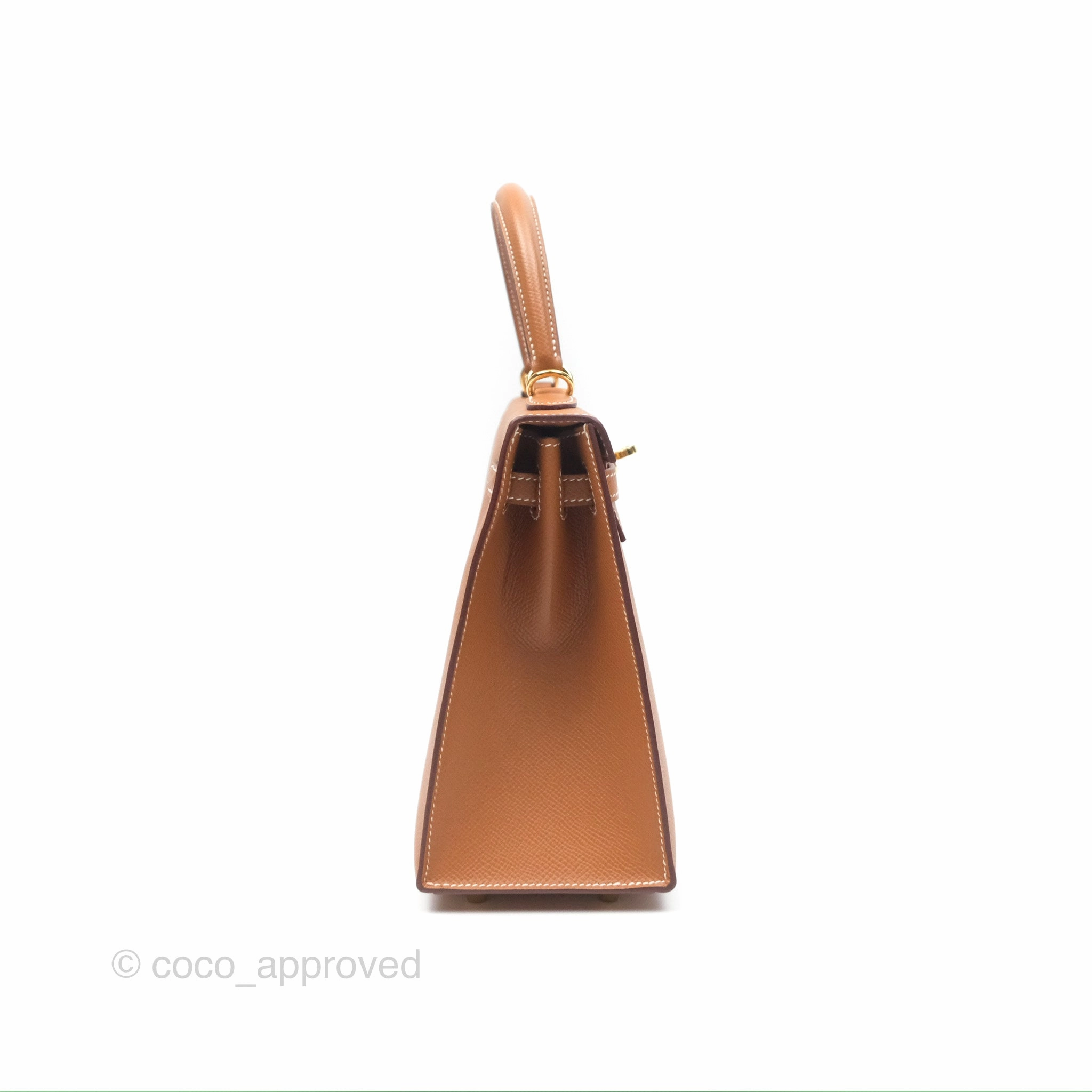 Herms Kelly 25 Sellier Gold Epsom Gold Hardware