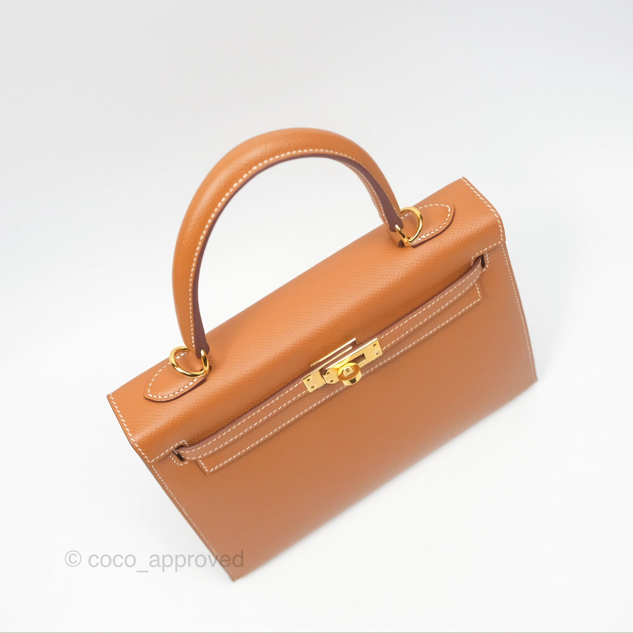 Herms Kelly 25 Sellier Gold Epsom Gold Hardware