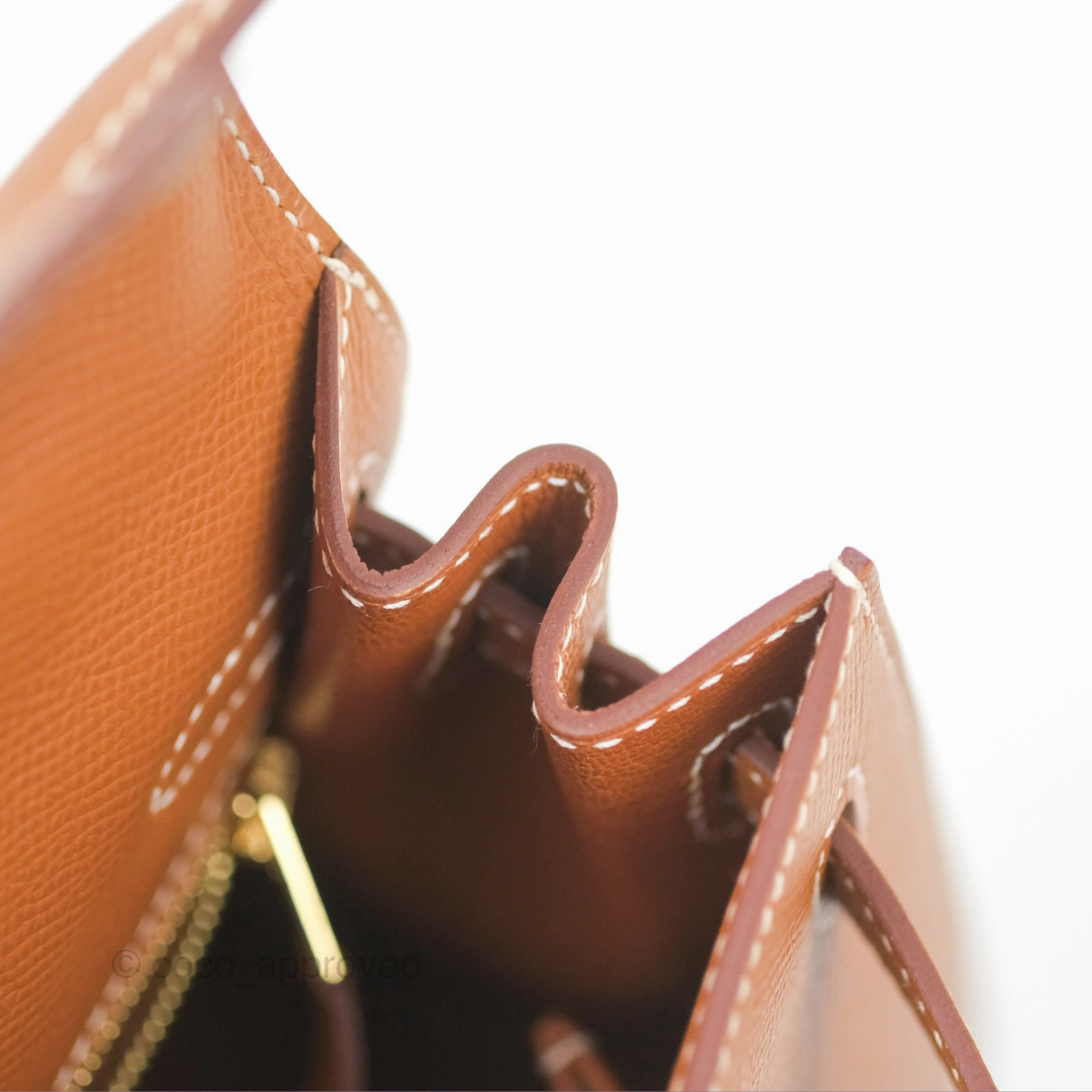 Herms Kelly 25 Sellier Gold Epsom Gold Hardware