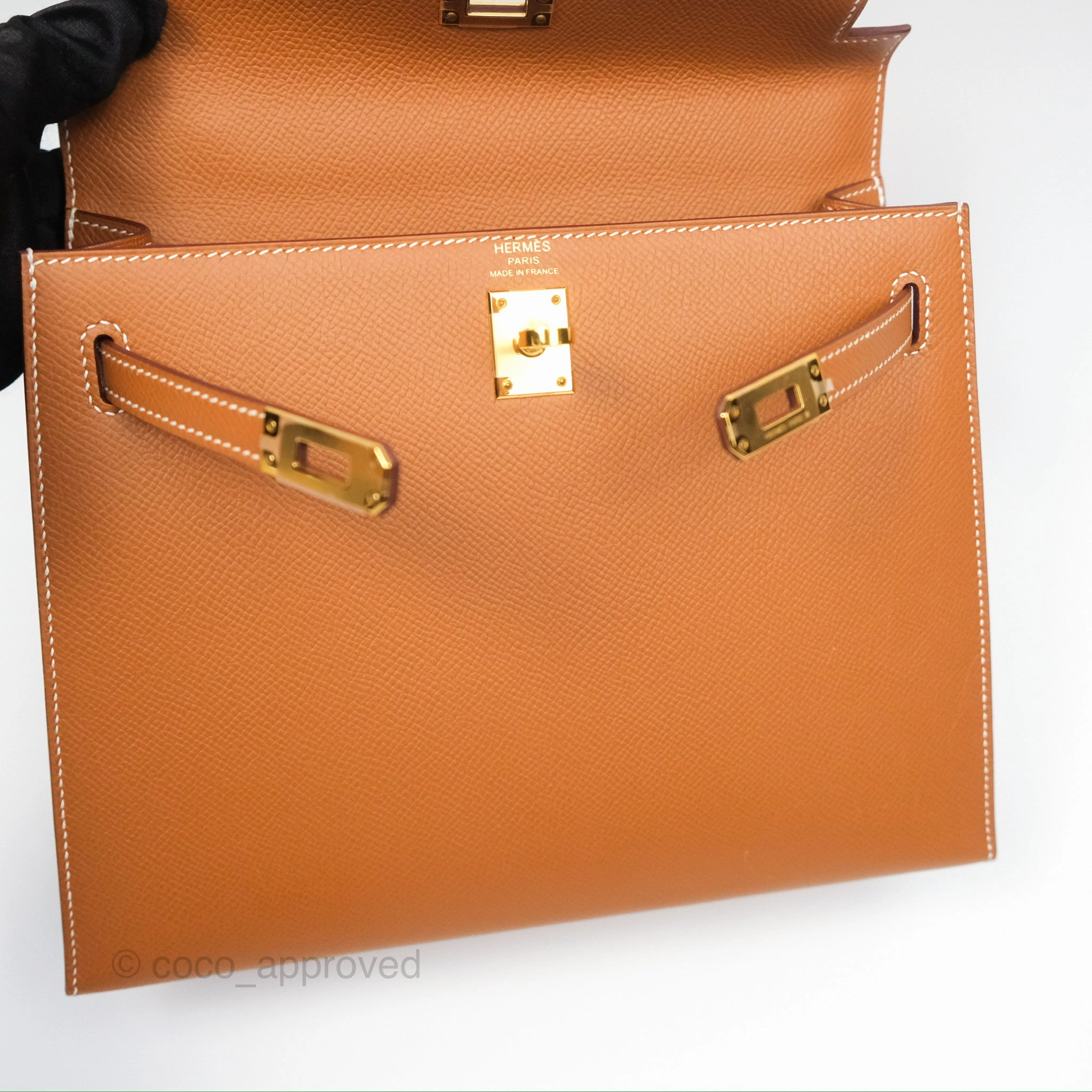 Herms Kelly 25 Sellier Gold Epsom Gold Hardware