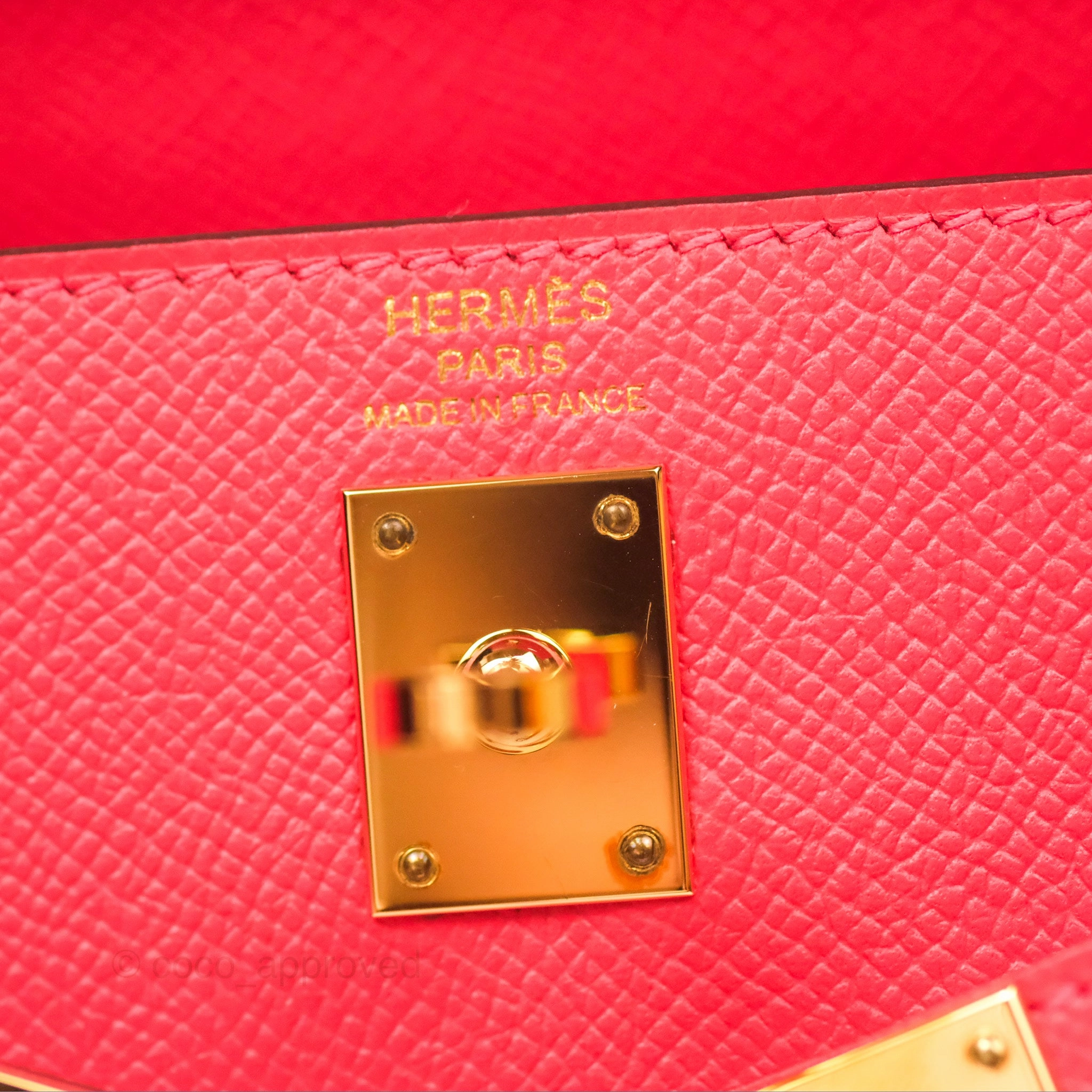 Herms Kelly 25 Sellier Rose Jaipur Epsom Gold Hardware