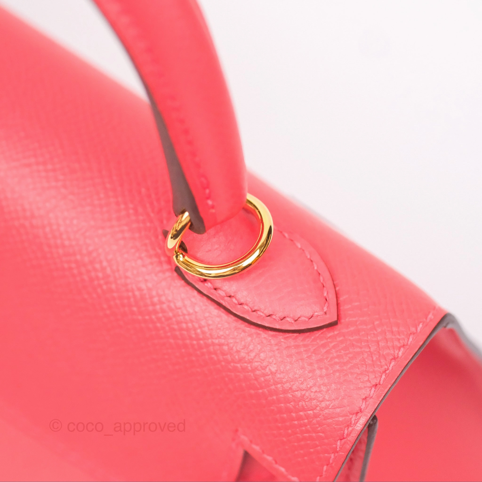 Herms Kelly 25 Sellier Rose Jaipur Epsom Gold Hardware