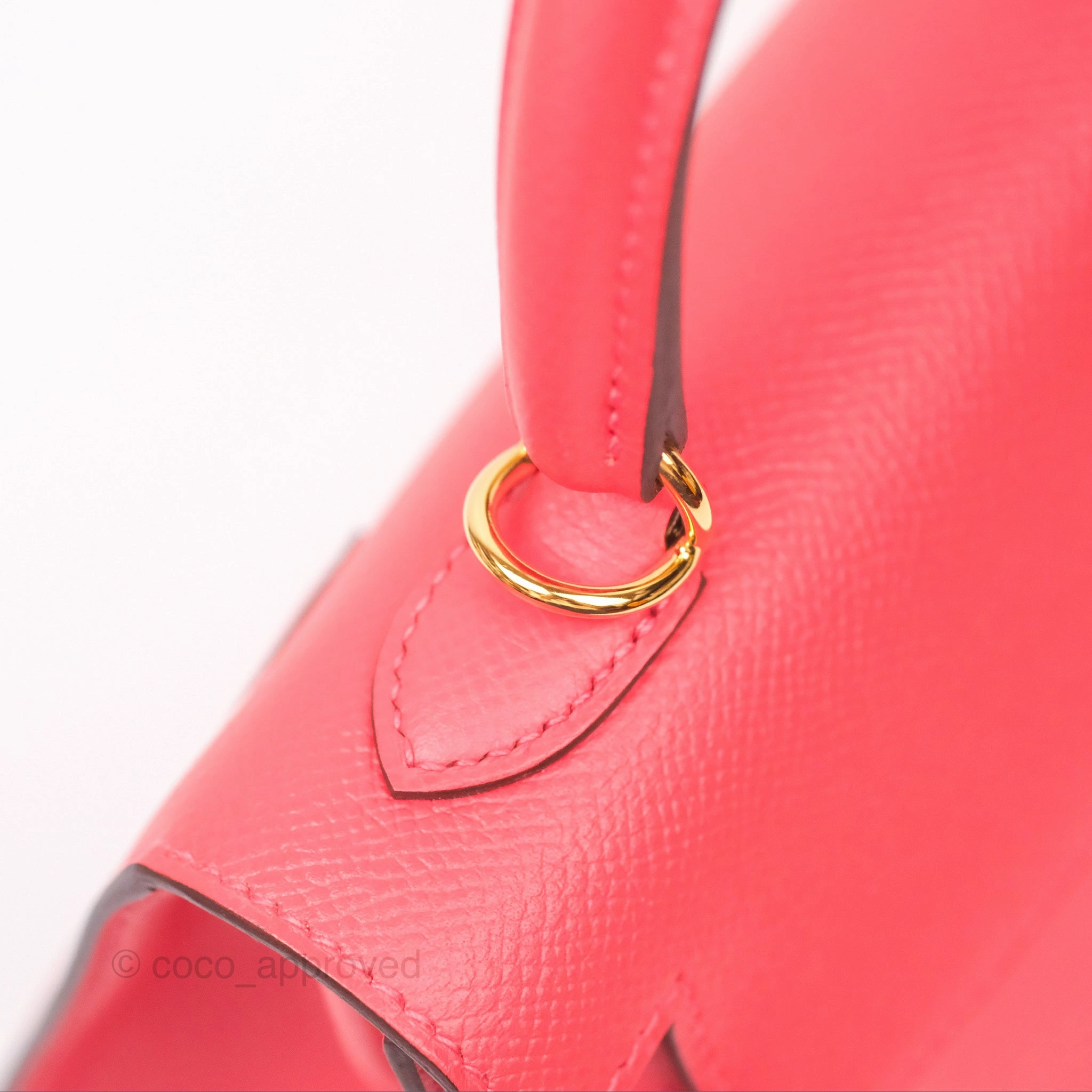 Herms Kelly 25 Sellier Rose Jaipur Epsom Gold Hardware