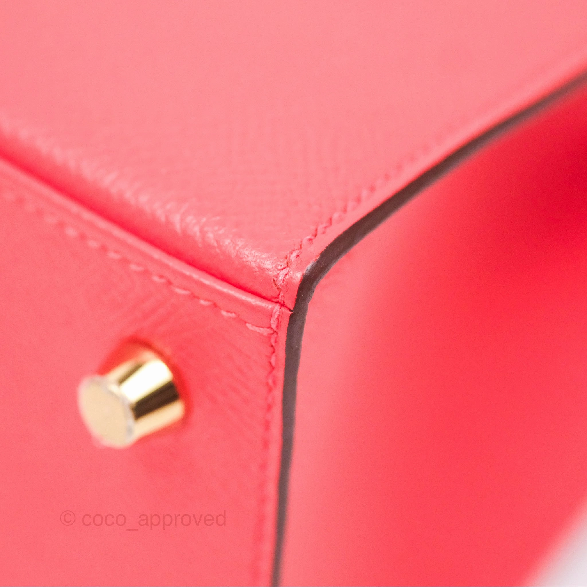 Herms Kelly 25 Sellier Rose Jaipur Epsom Gold Hardware
