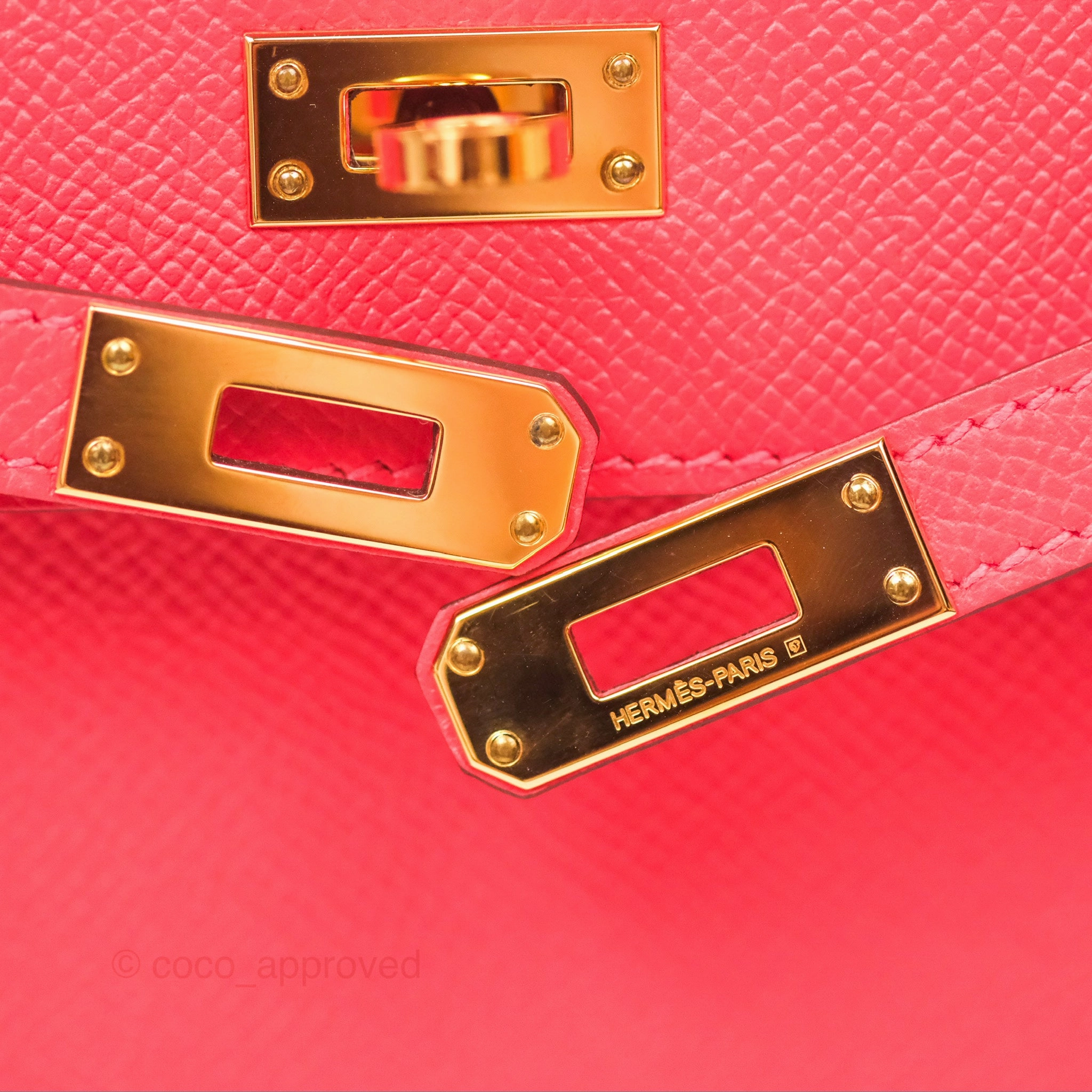 Herms Kelly 25 Sellier Rose Jaipur Epsom Gold Hardware
