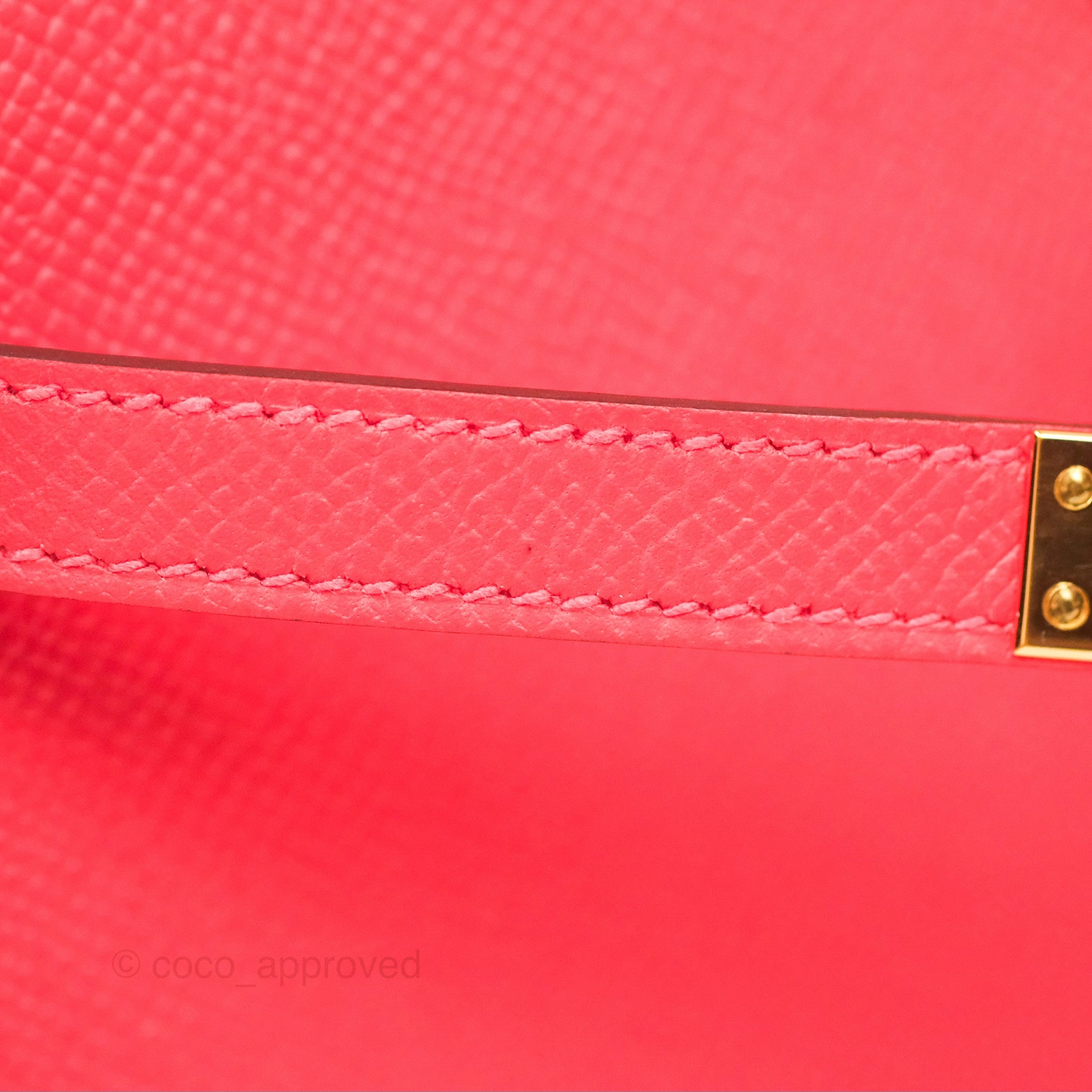 Herms Kelly 25 Sellier Rose Jaipur Epsom Gold Hardware