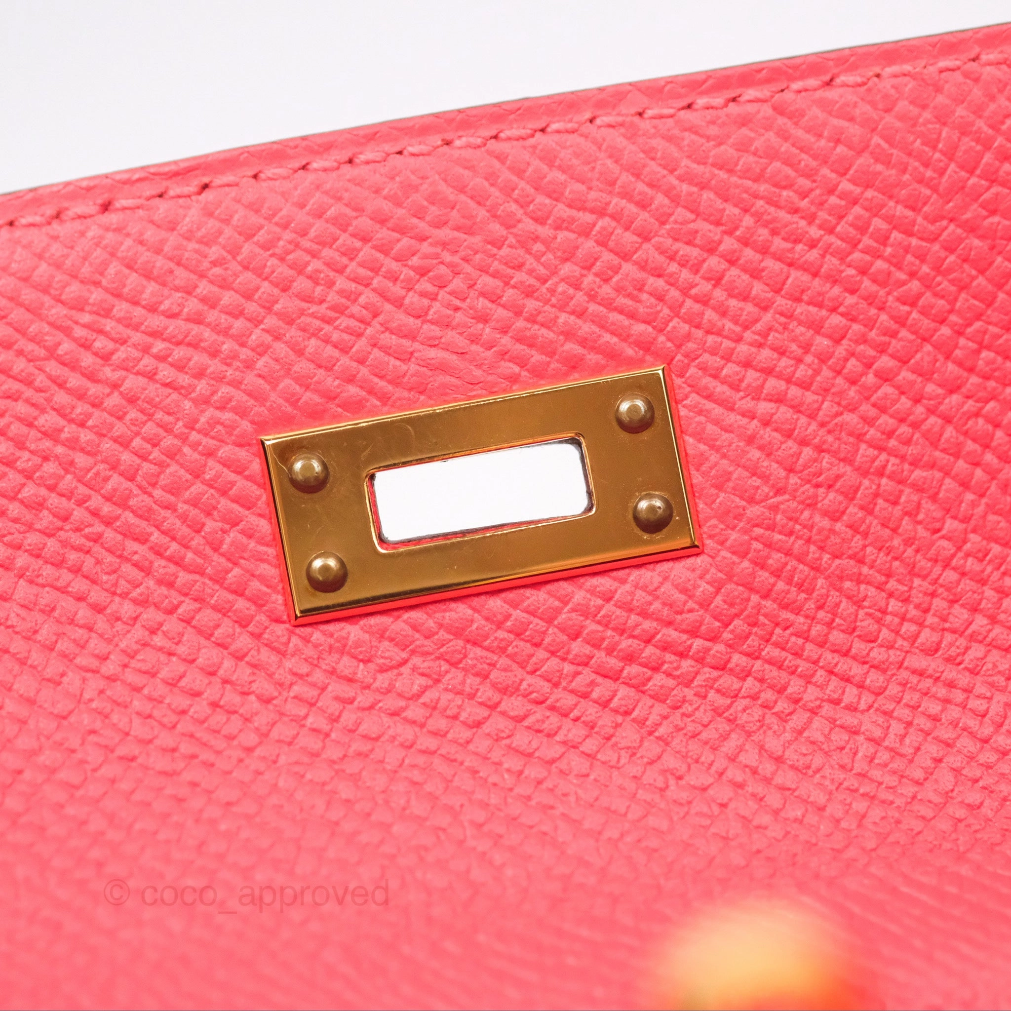 Herms Kelly 25 Sellier Rose Jaipur Epsom Gold Hardware