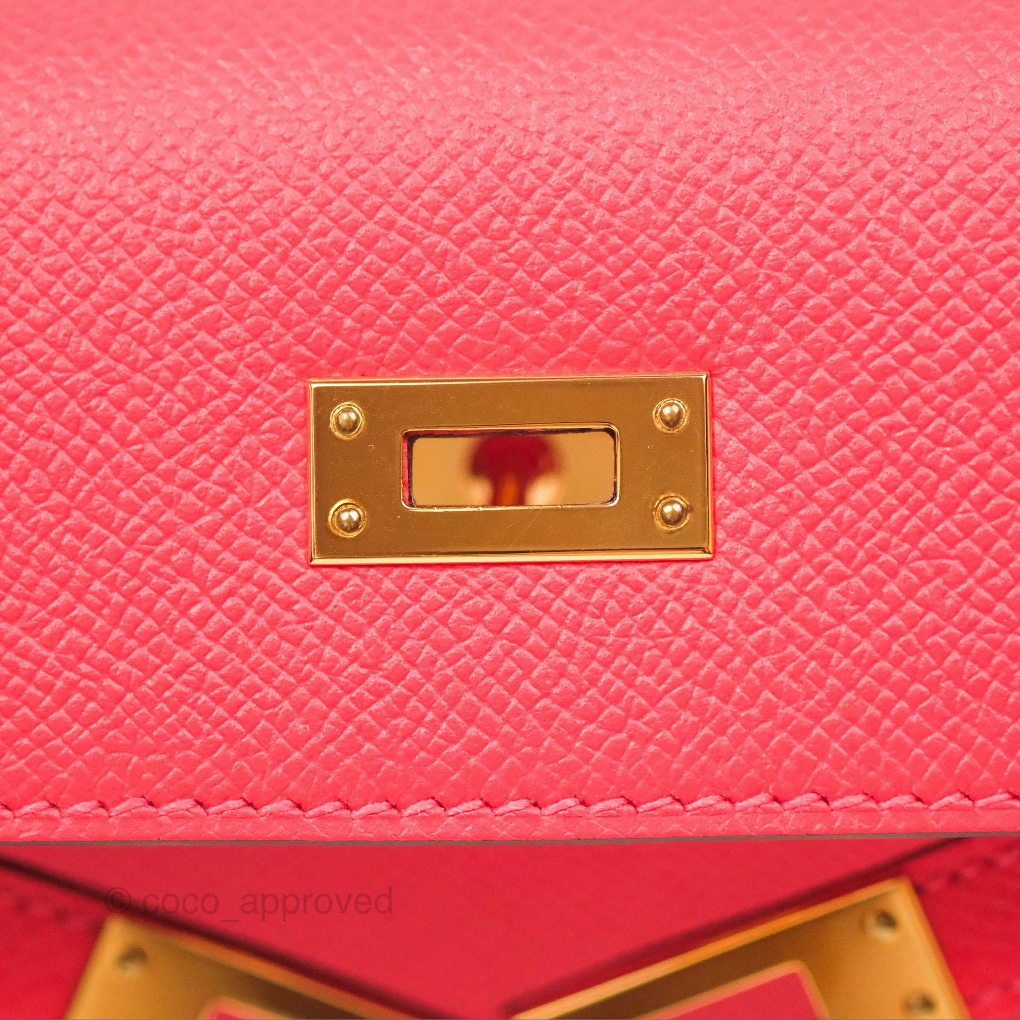 Herms Kelly 25 Sellier Rose Jaipur Epsom Gold Hardware