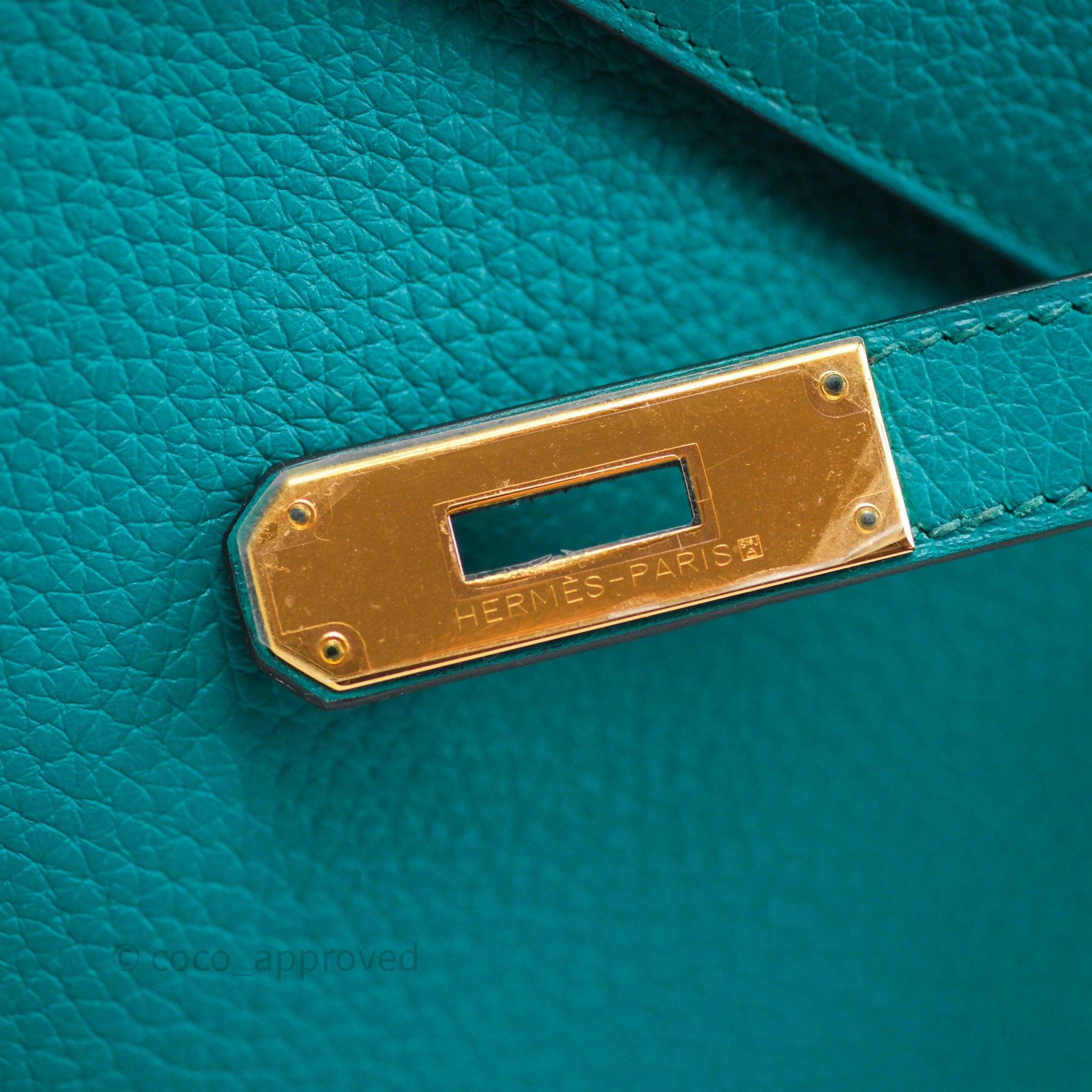 Herms Kelly 28 Retourne Bleu Paon 7F Clemence Gold Hardware