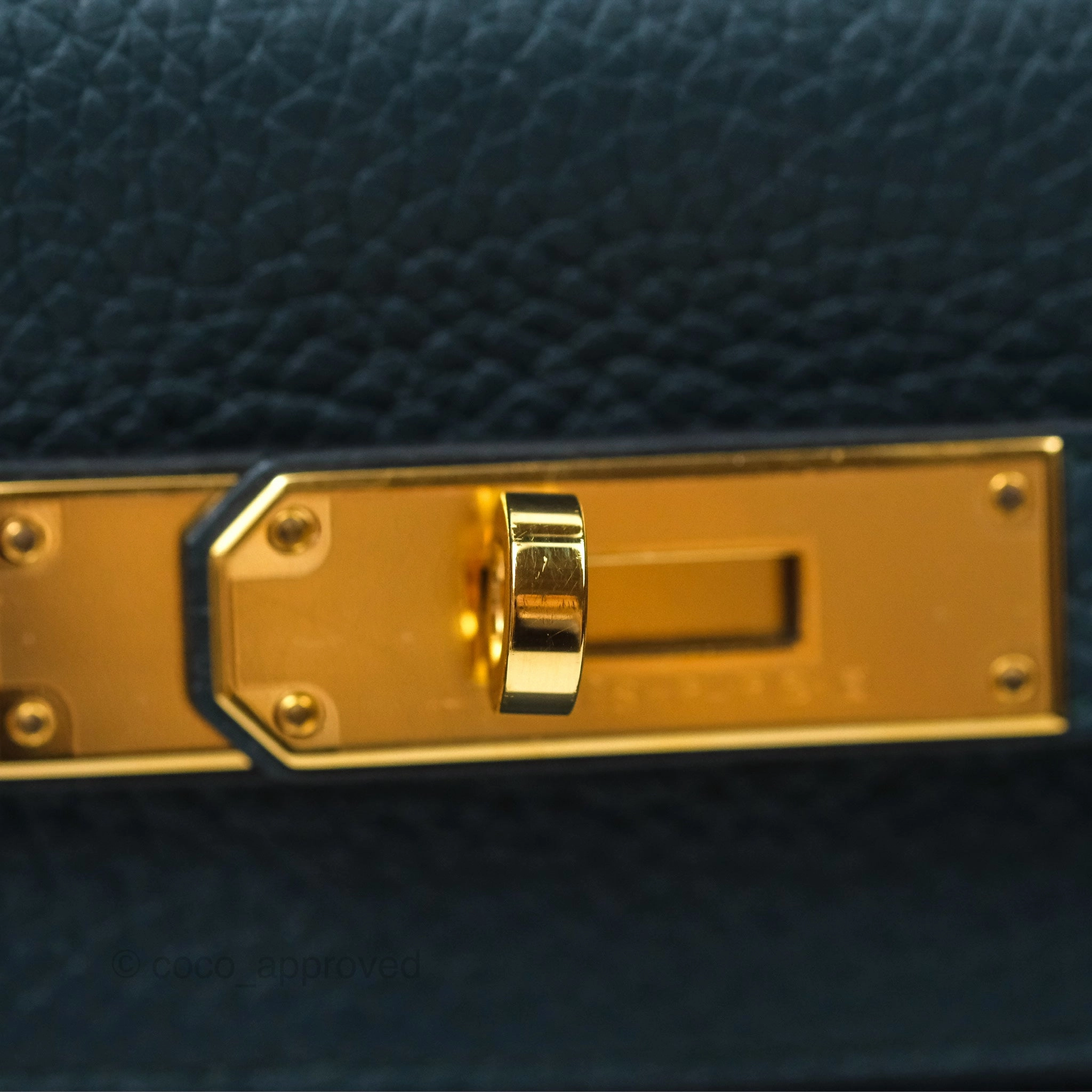 Herms Kelly 28 Retourne Dark Green Clemence Gold Hardware