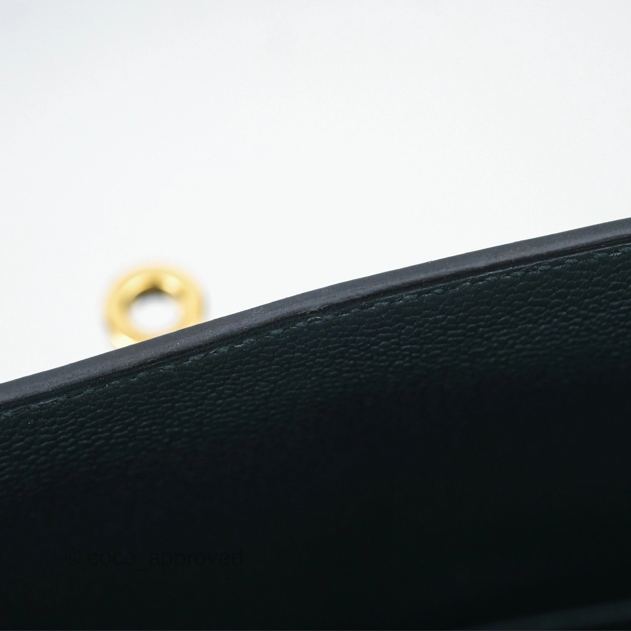 Herms Kelly 28 Retourne Dark Green Clemence Gold Hardware