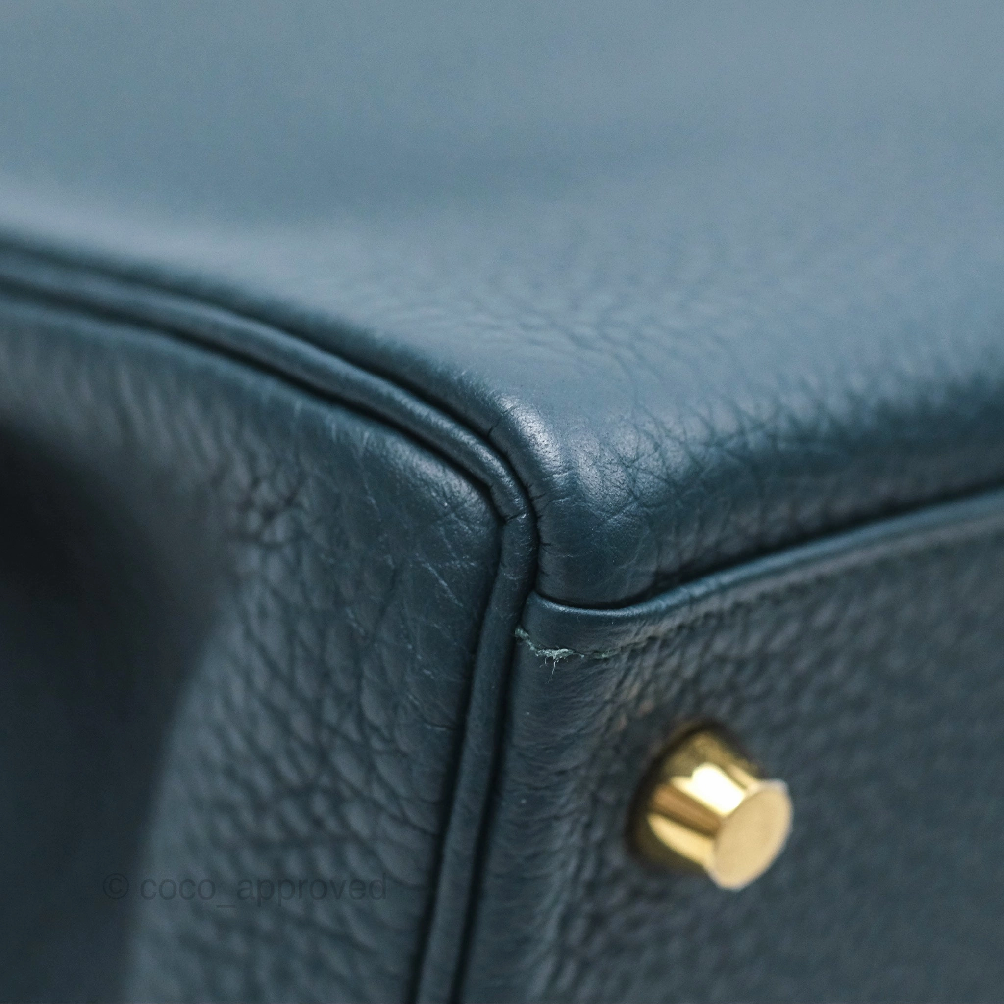 Herms Kelly 28 Retourne Dark Green Clemence Gold Hardware