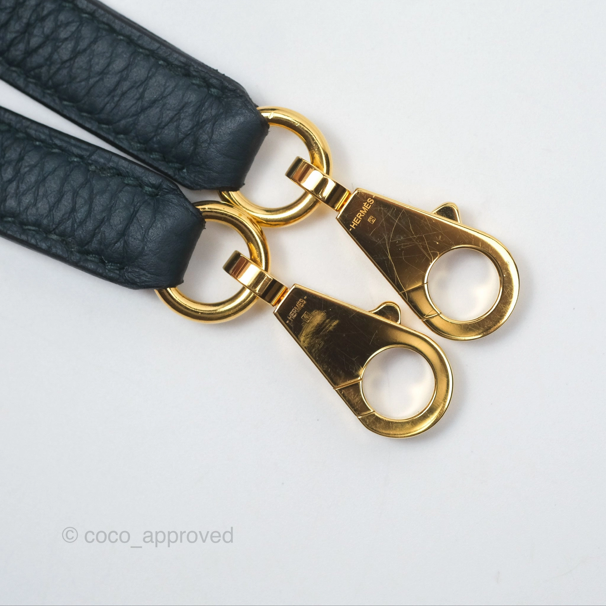 Herms Kelly 28 Retourne Dark Green Clemence Gold Hardware