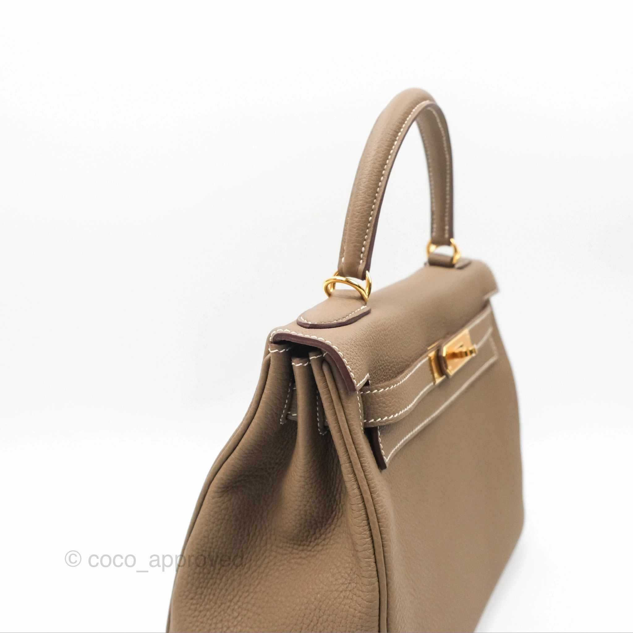 Herms Kelly 28 Retourne Etoupe Togo Gold Hardware