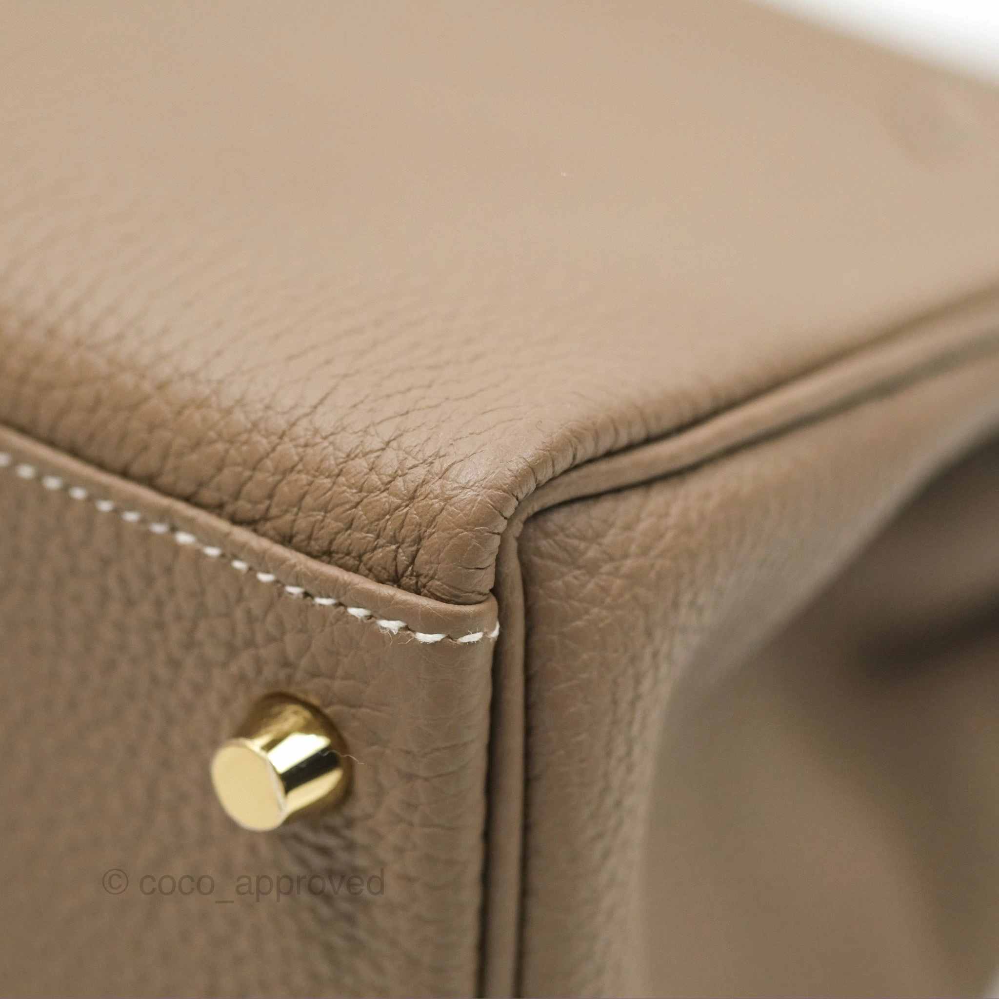 Herms Kelly 28 Retourne Etoupe Togo Gold Hardware
