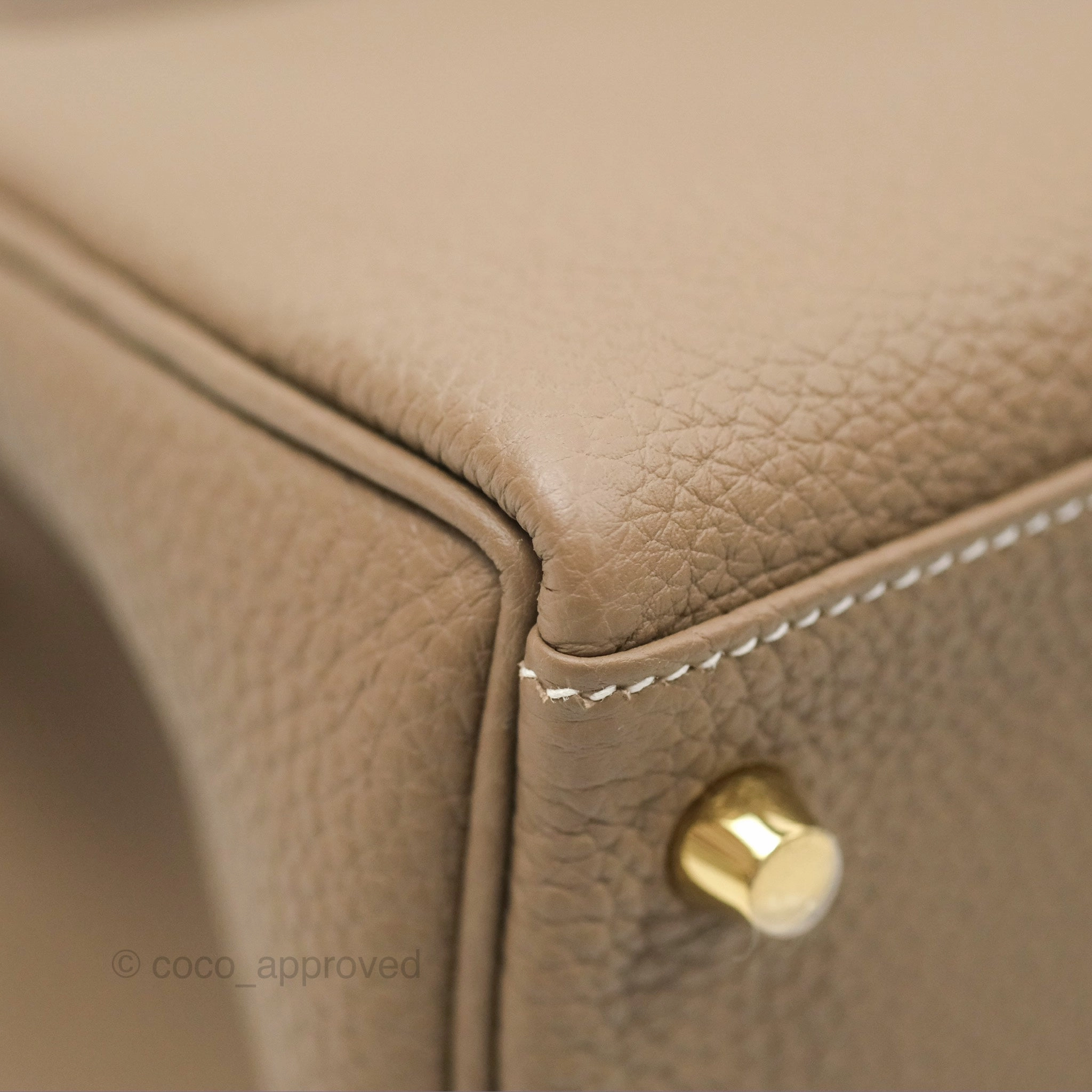 Herms Kelly 28 Retourne Etoupe Togo Gold Hardware