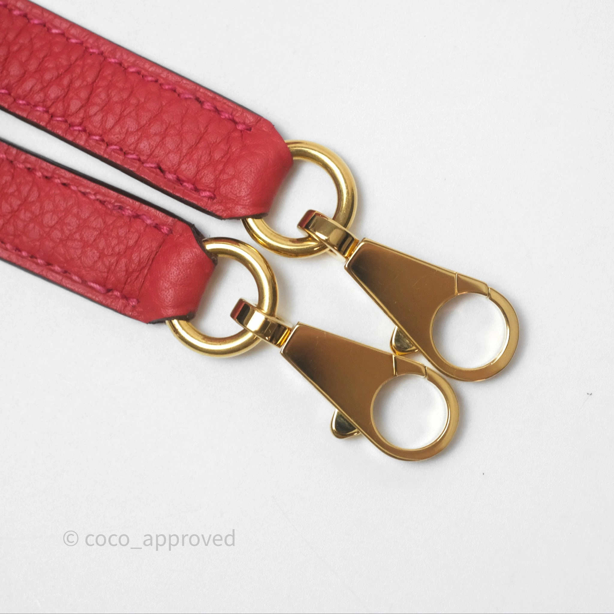 Herms Kelly 28 Retourne Geranium D5 Togo Gold Hardware